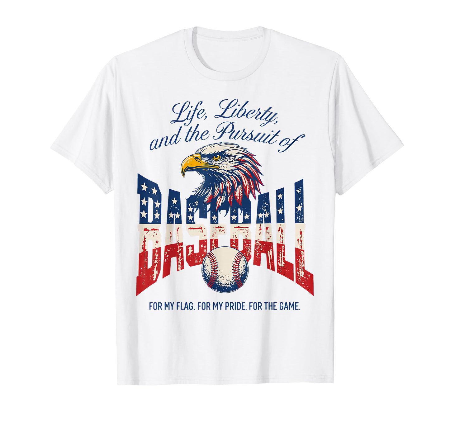 American Baseball Flag Proud T-Shirt - Casual Everyday Wear for Adults - T-Shirt, Sweatshirt, Hoodie