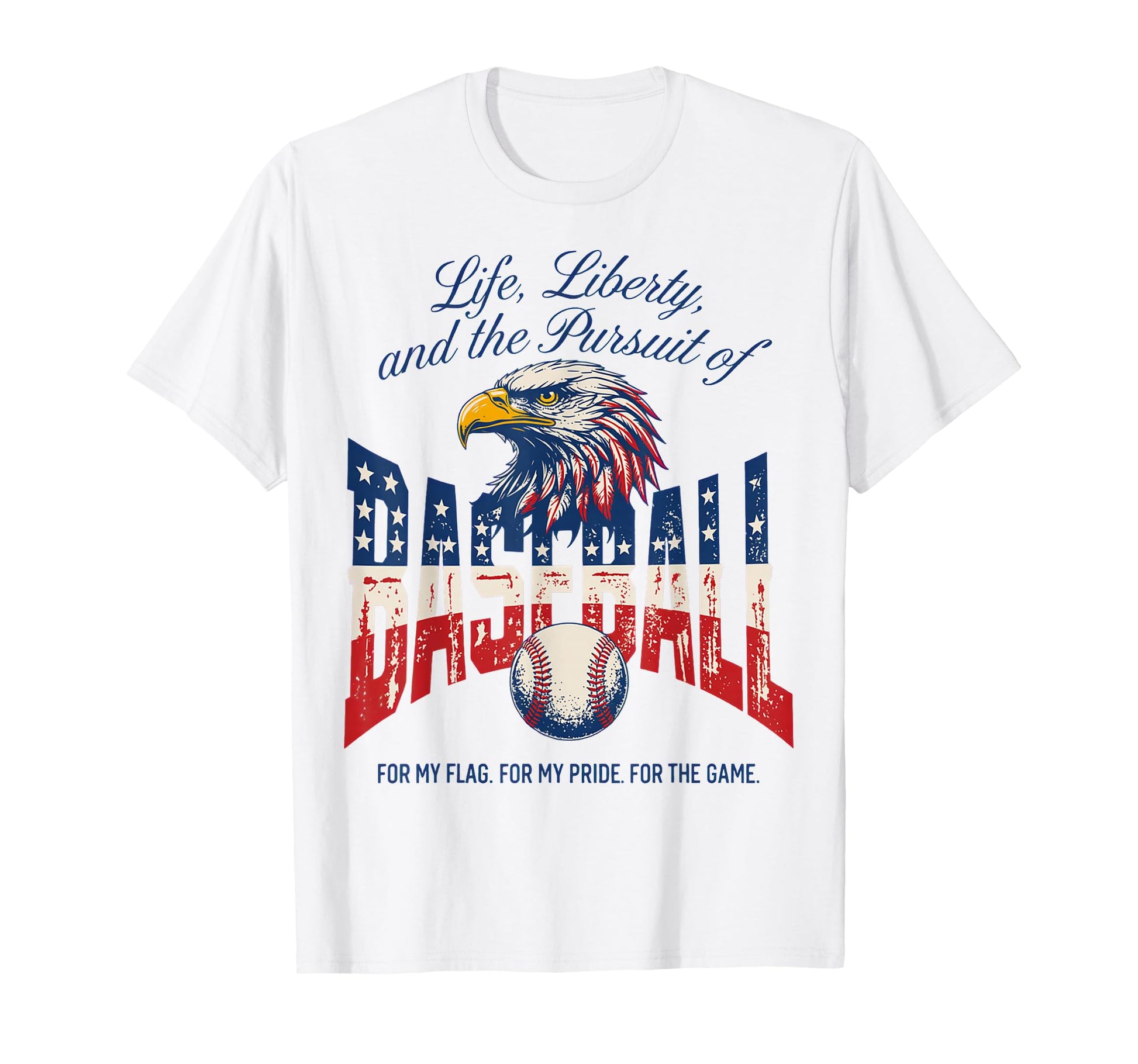 American Baseball Flag Proud T-Shirt - Casual Everyday Wear for Adults - T-Shirt, Sweatshirt, Hoodie