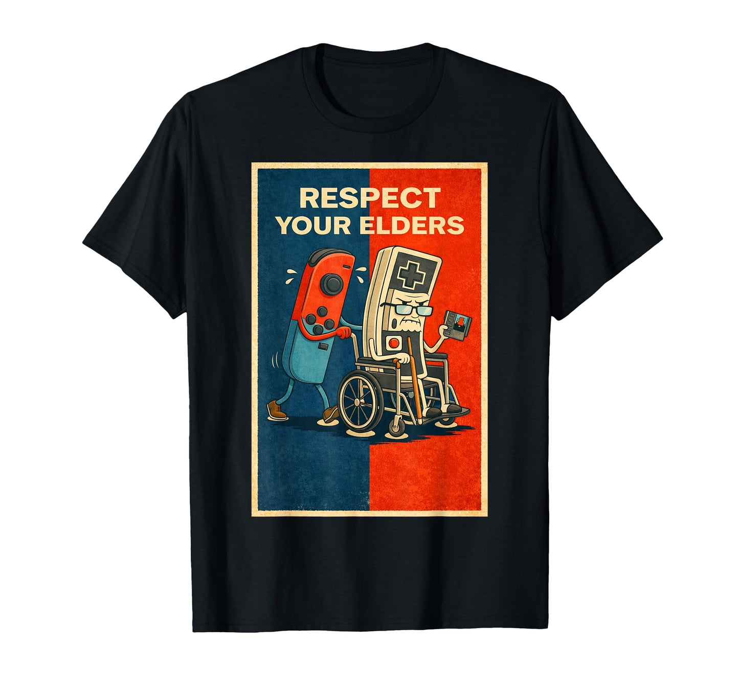 Respect Your Elders Funny Gamer 80S T-Shirt - Trendy Graphic Unisex - T-Shirt, Sweatshirt, Hoodie
