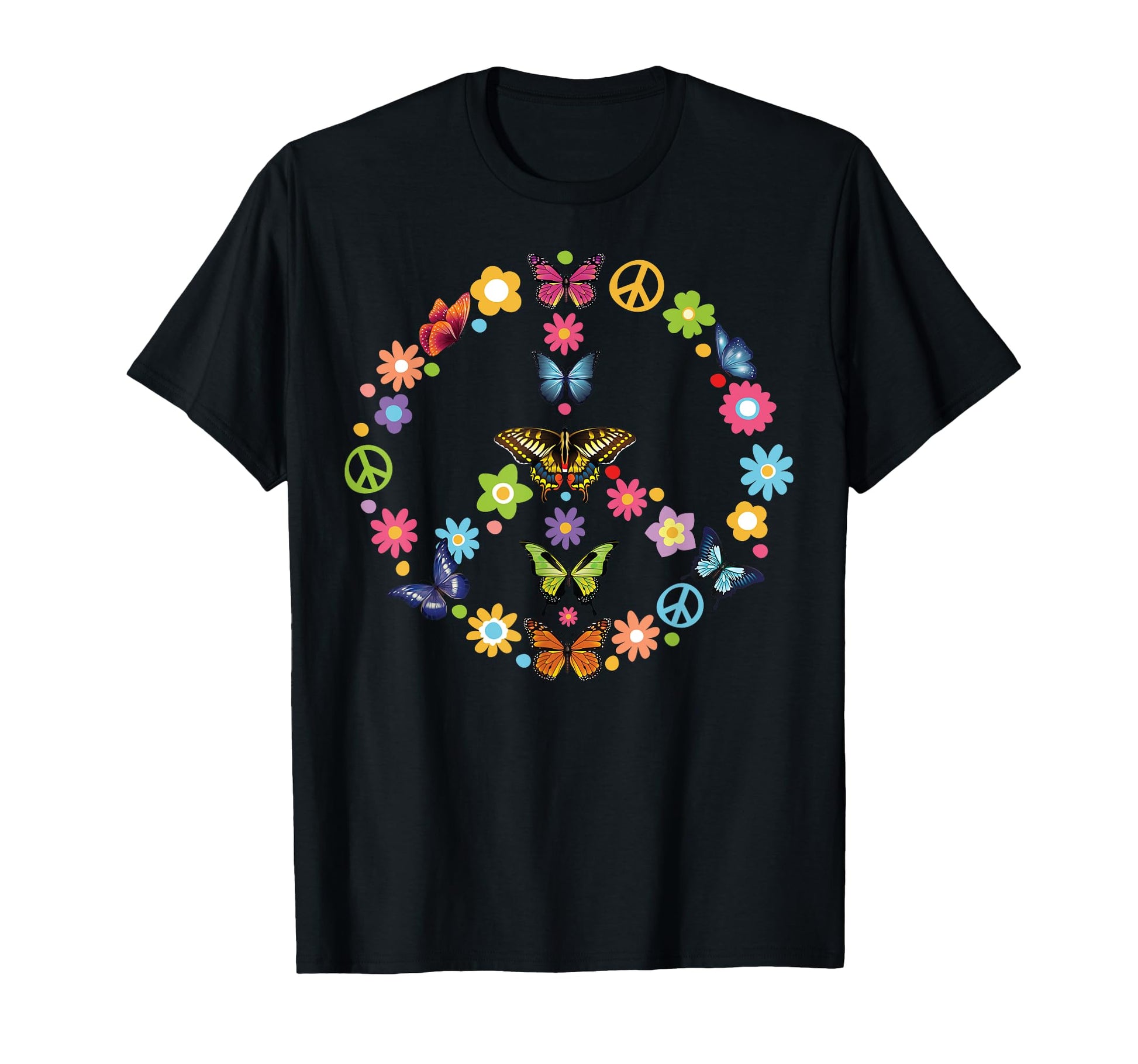 Peace Love Butterfly 60S 70S Tie Dye Hippie T-Shirt - Graphic Print Unisex - T-Shirt, Sweatshirt, Hoodie