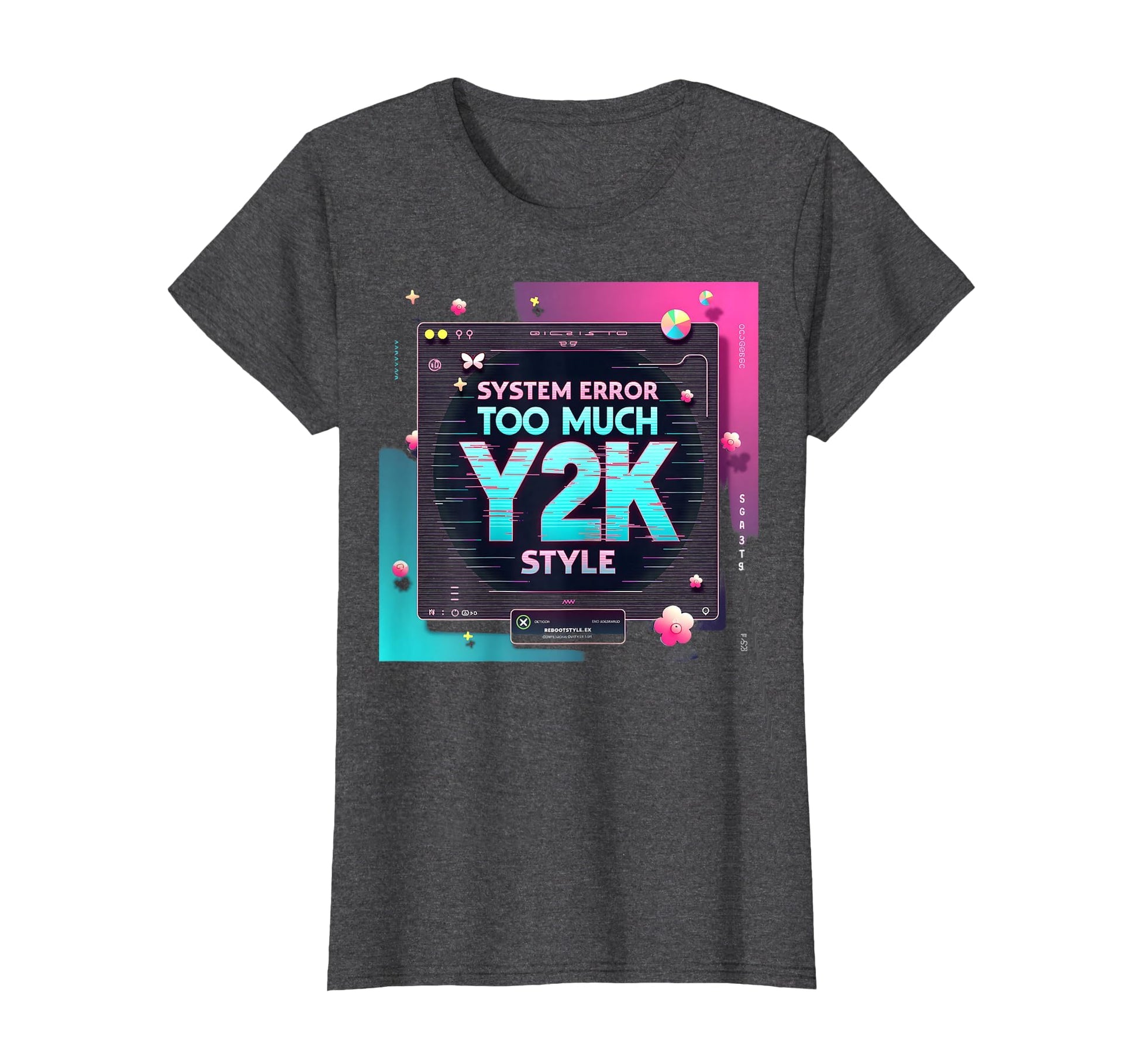 System Error Too Much Y2K Aesthetic T-Shirt - Fun Novelty Design Unisex - T-Shirt, Sweatshirt, Hoodie