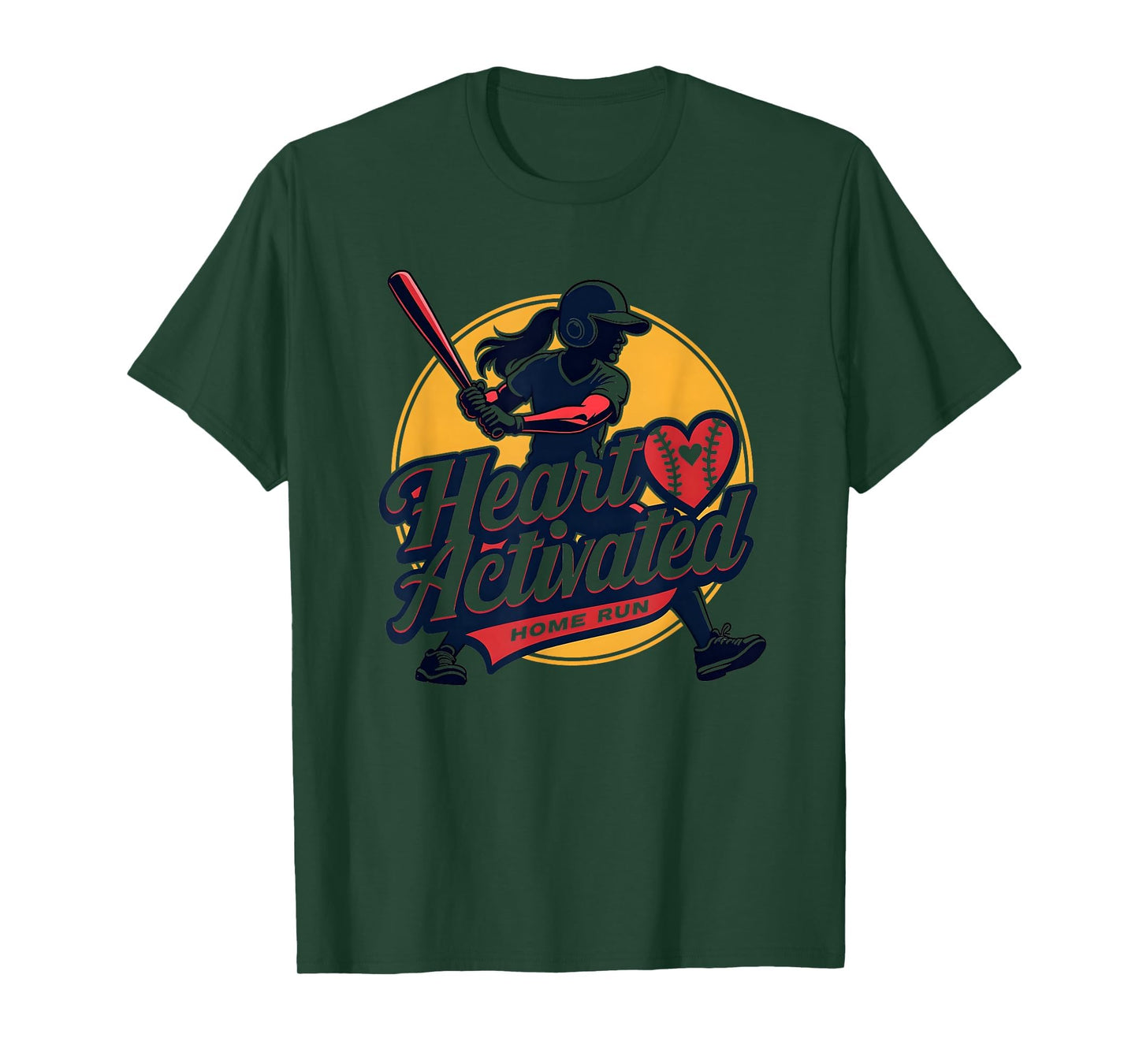 Home Run Heart Activated Baseball T-Shirt - Unique Graphic Men Women - T-Shirt, Sweatshirt, Hoodie