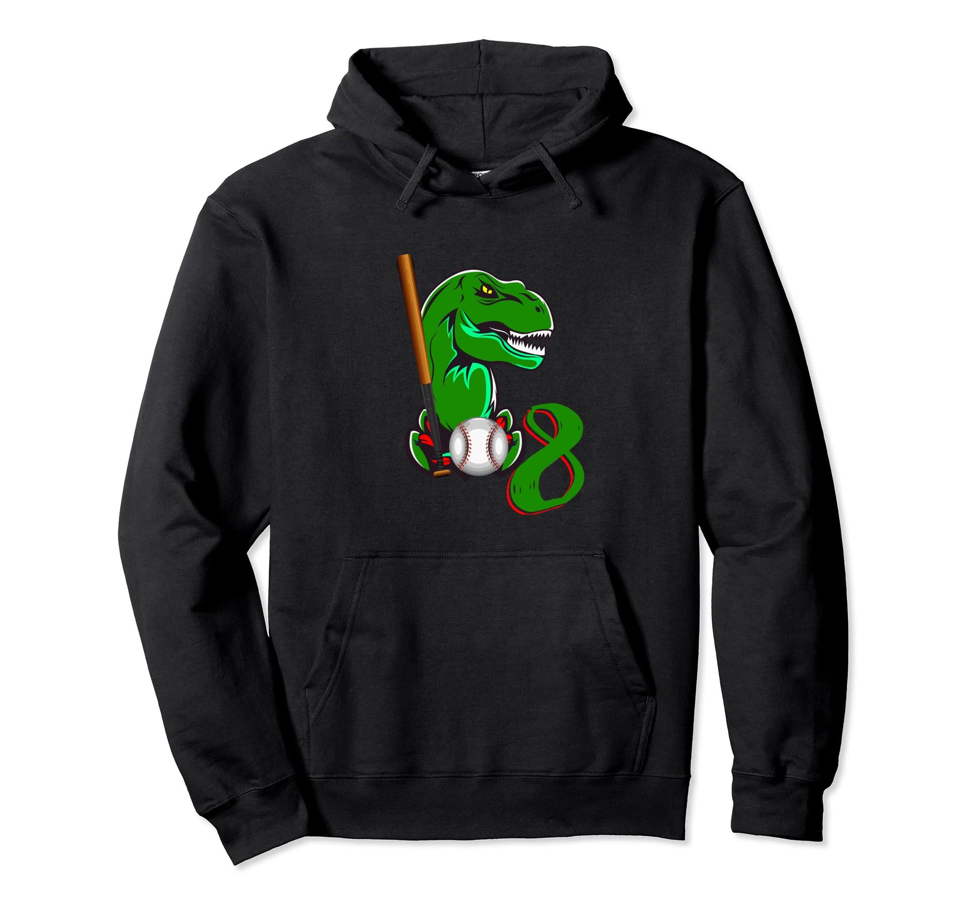 Baseball Dinosaurs T Rex Dino 8Th Hoodie - Minimalist Print for Adults - T-Shirt, Sweatshirt, Hoodie