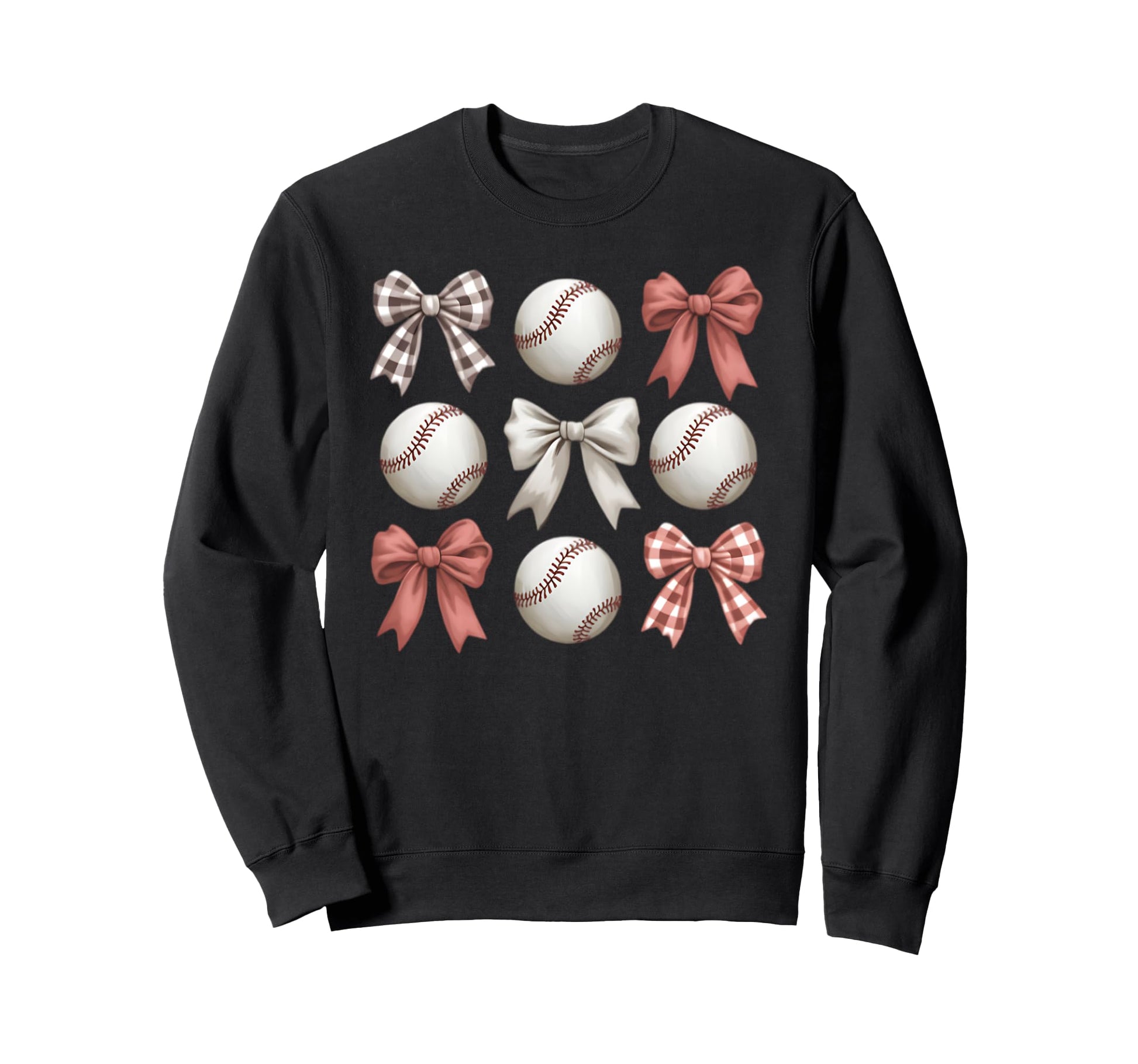 Baseball Coquette Bow Mom Sister Sweatshirt - Casual Everyday Wear Unisex - T-Shirt, Sweatshirt, Hoodie