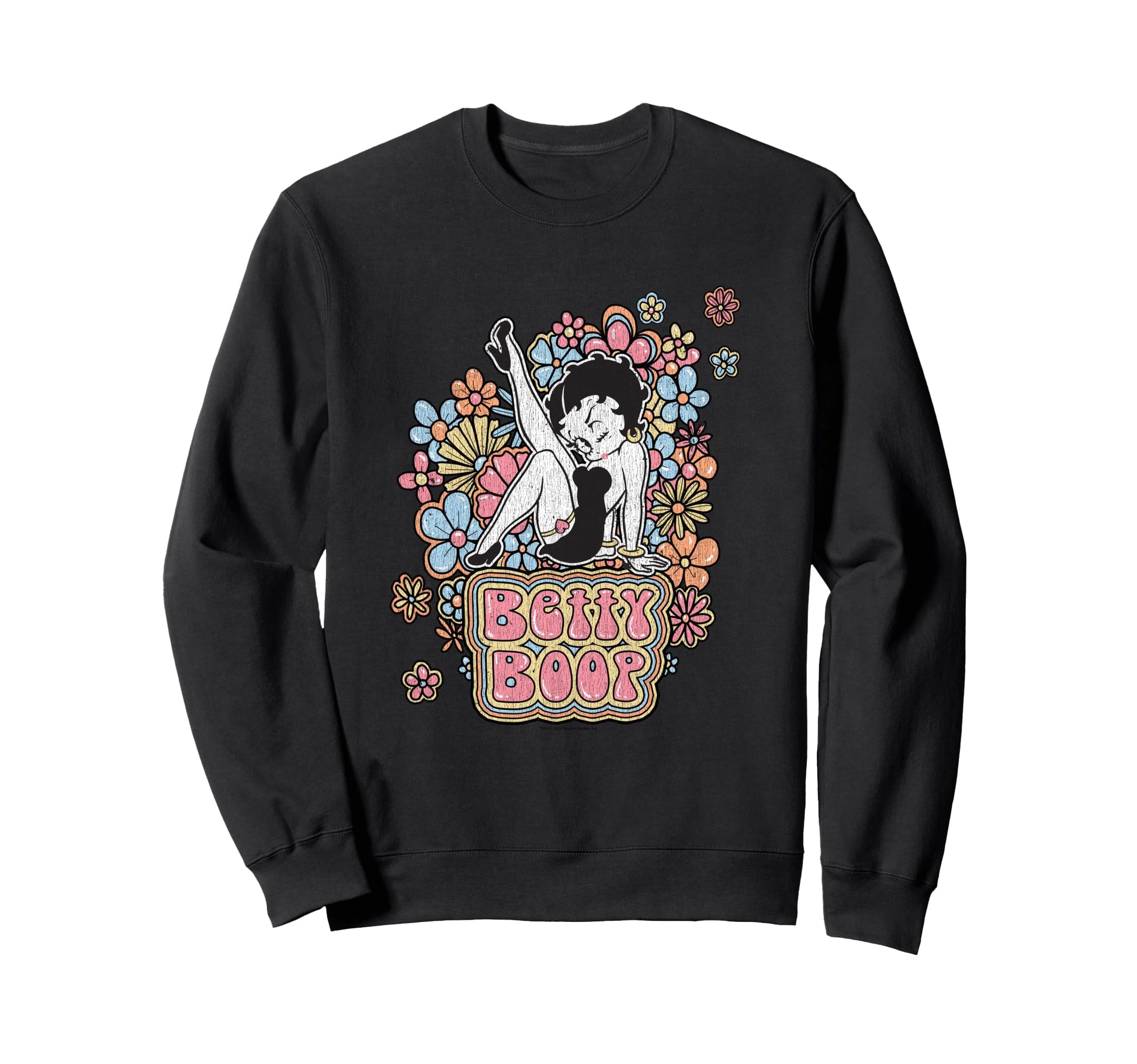 Betty Boop Flower Power Groovy Sweatshirt - Aesthetic Graphic Men Women - T-Shirt, Sweatshirt, Hoodie