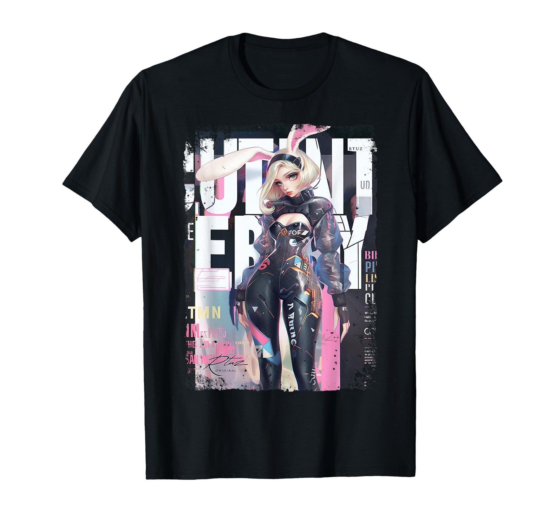 Magazine Cover Bunny Collage Sexy T-Shirt - Minimalist Print for Adults - T-Shirt, Sweatshirt, Hoodie