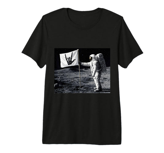 Astronaut Rock Skeleton Moon Landing T-Shirt - Aesthetic Graphic Men Women - T-Shirt, Sweatshirt, Hoodie