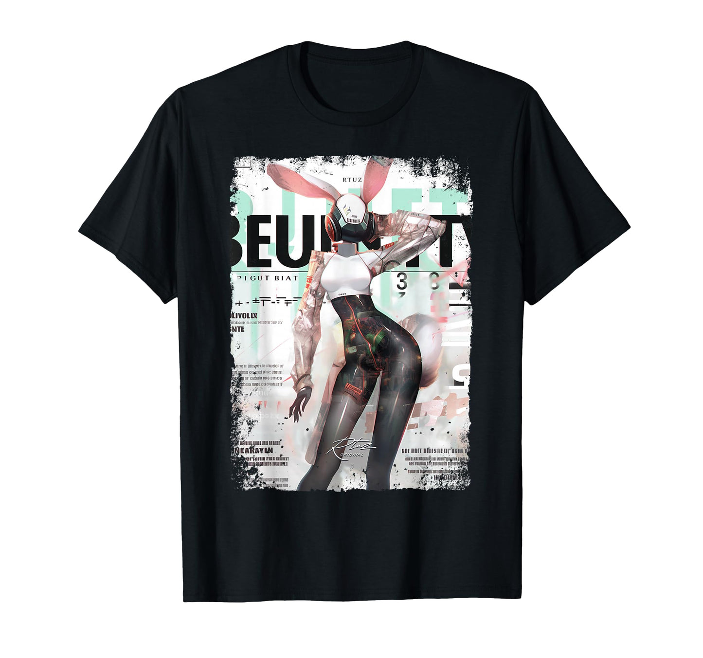 Magazine Cover Bunny Collage T-Shirt - Casual Everyday Wear for Adults - T-Shirt, Sweatshirt, Hoodie