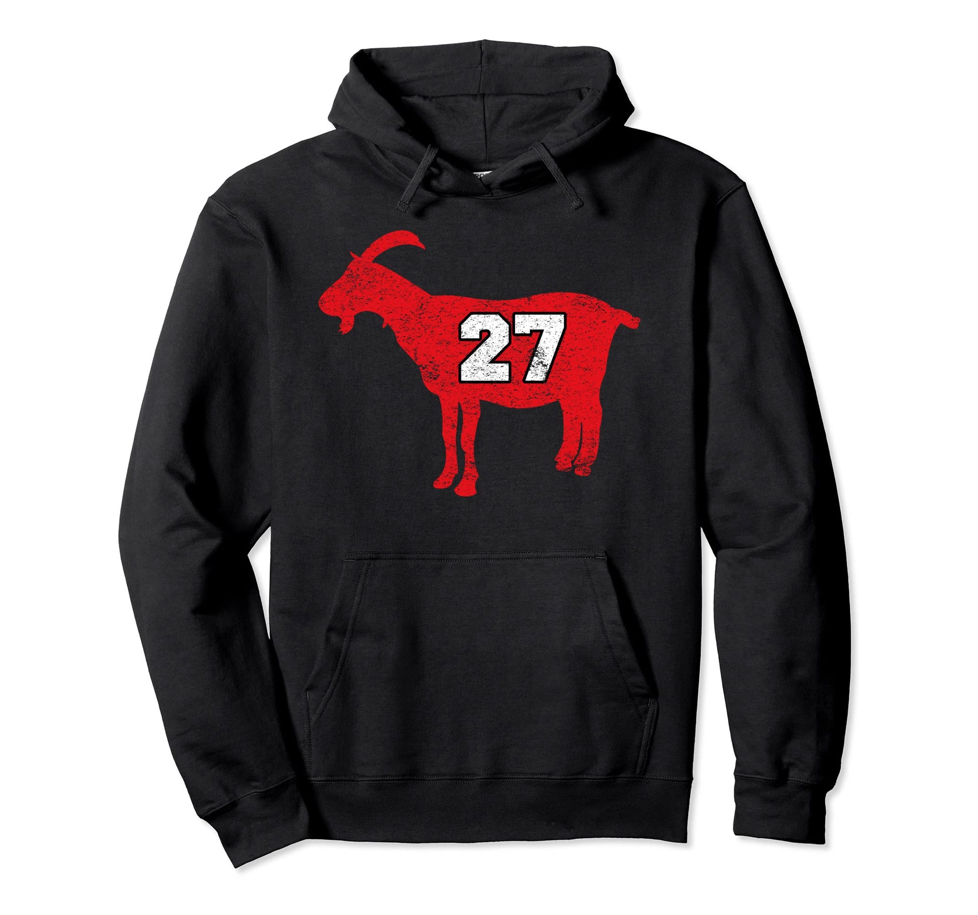 Funny Baseball Goat 27 Distressed Hoodie - Custom Art Print Unisex - T-Shirt, Sweatshirt, Hoodie