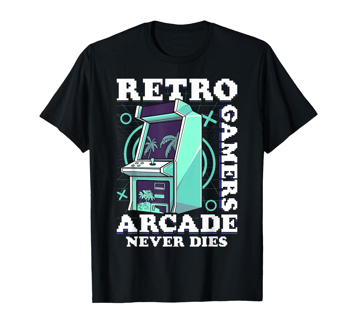 Arcade Old Gamers Never Die T-Shirt - Minimalist Print Men Women - T-Shirt, Sweatshirt, Hoodie