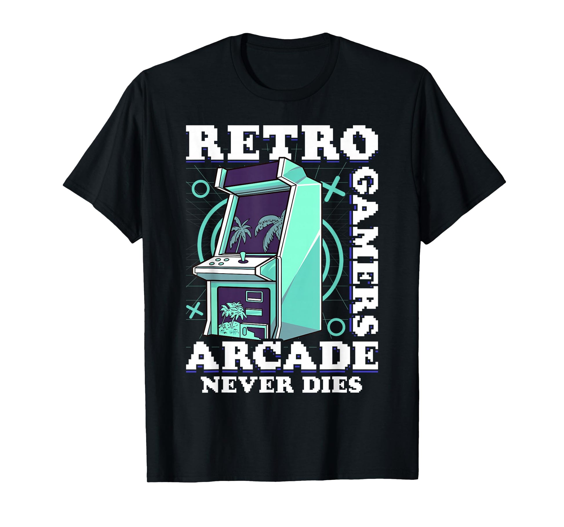 Arcade Old Gamers Never Die T-Shirt - Minimalist Print Men Women - T-Shirt, Sweatshirt, Hoodie