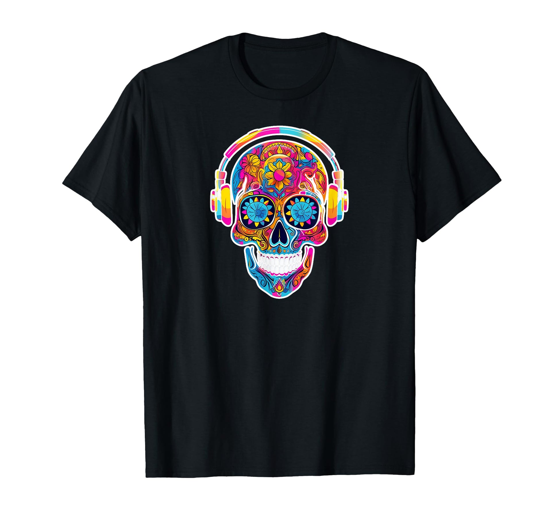 Psychedelic Sugar Skull Sixty T-Shirt - Fun Novelty Design for Adults - T-Shirt, Sweatshirt, Hoodie