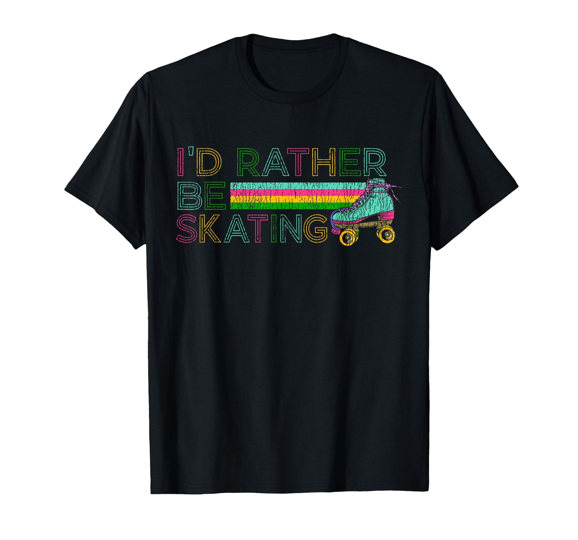 Roller Skating Skate 1970S Id Rather T-Shirt - Minimalist Print for Adults - T-Shirt, Sweatshirt, Hoodie