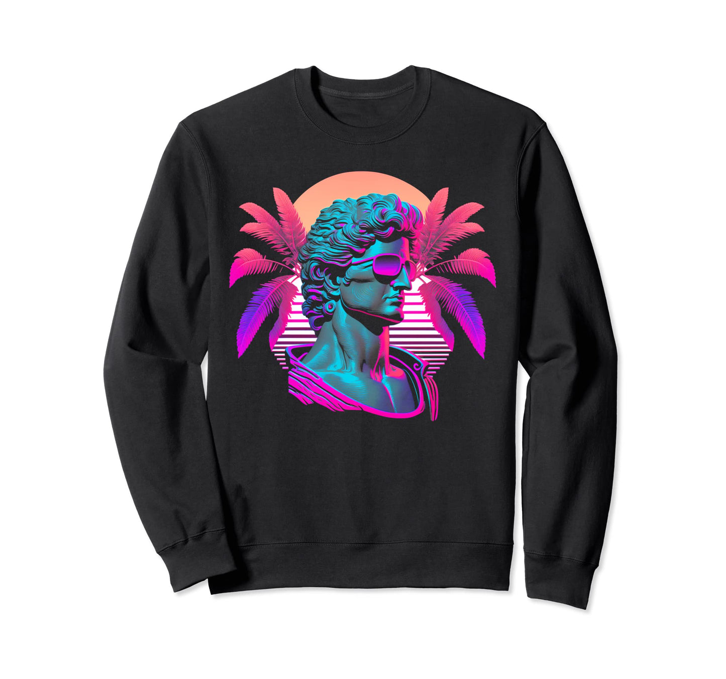Greek Statue Vaporwave Retrowave Sweatshirt - Minimalist Print Men Women - T-Shirt, Sweatshirt, Hoodie