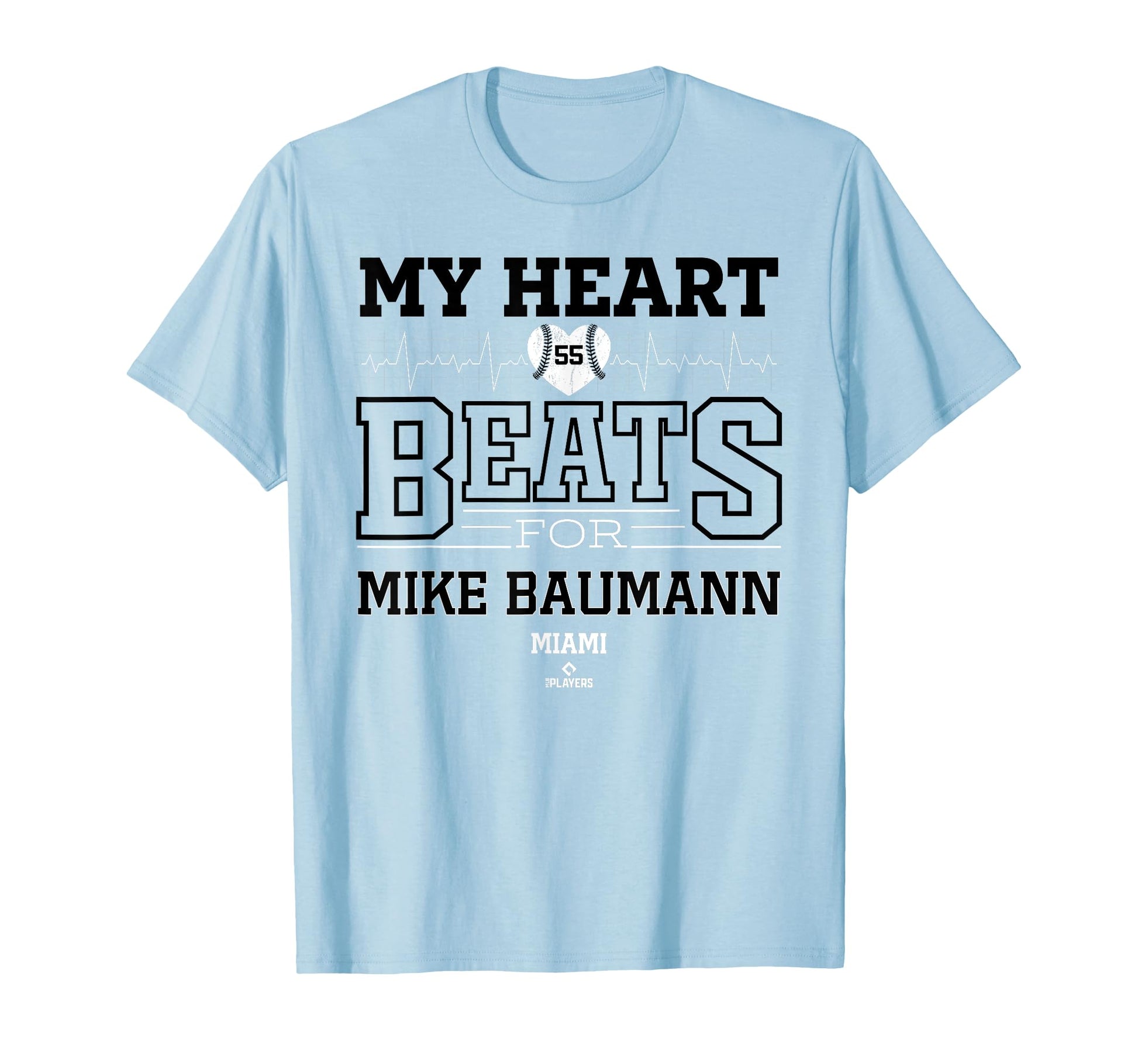 My Heart Beats Mike Baumann Miami T-Shirt - Trendy Graphic for Adults - T-Shirt, Sweatshirt, Hoodie