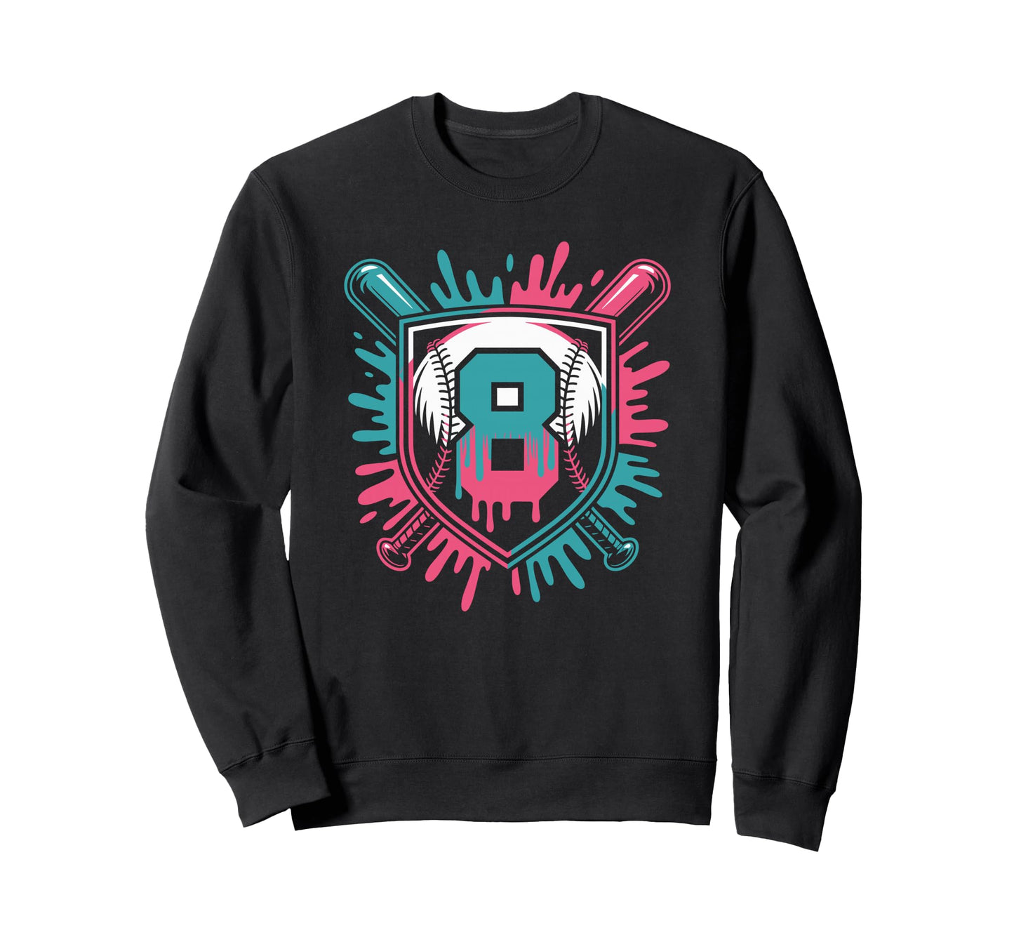 Turning Eight Baseball Birthday Sweatshirt - Novelty Apparel Men Women - T-Shirt, Sweatshirt, Hoodie
