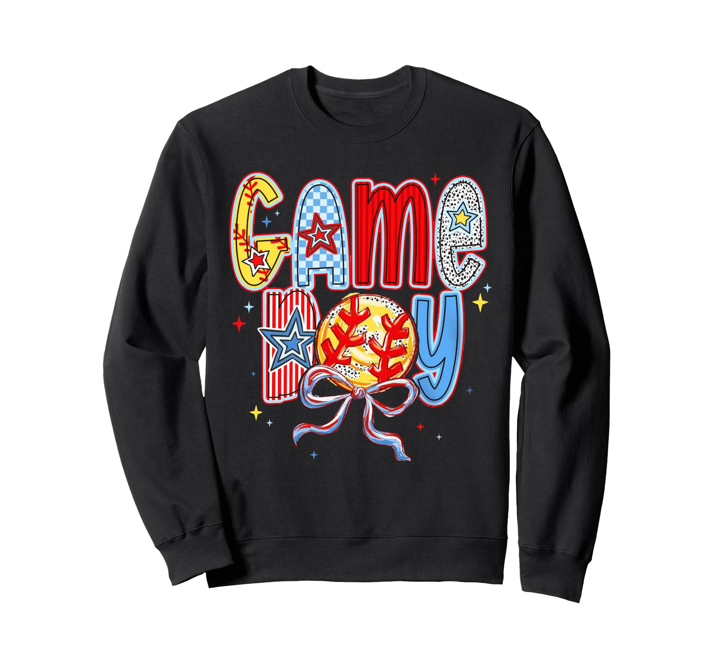 Baseball Coquette Bow Baseball Sweatshirt - Fun Novelty Design Men Women - T-Shirt, Sweatshirt, Hoodie