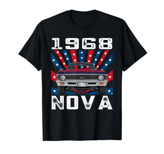 American Flag 1968 68 Nova Silhouette T-Shirt - Minimalist Print Men Women - T-Shirt, Sweatshirt, Hoodie