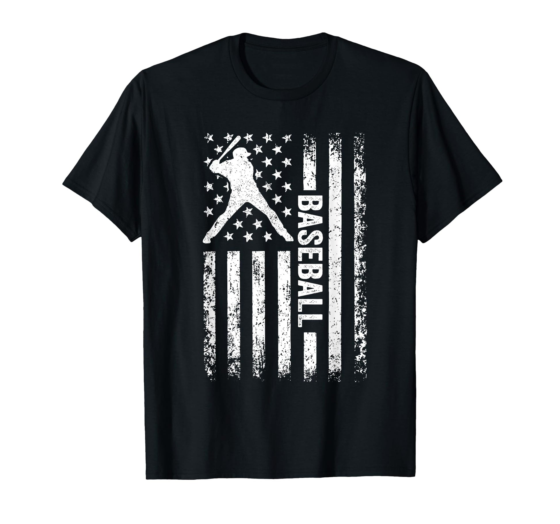 American Flag Baseball Usa Patriotic T-Shirt - Custom Art Print Unisex - T-Shirt, Sweatshirt, Hoodie