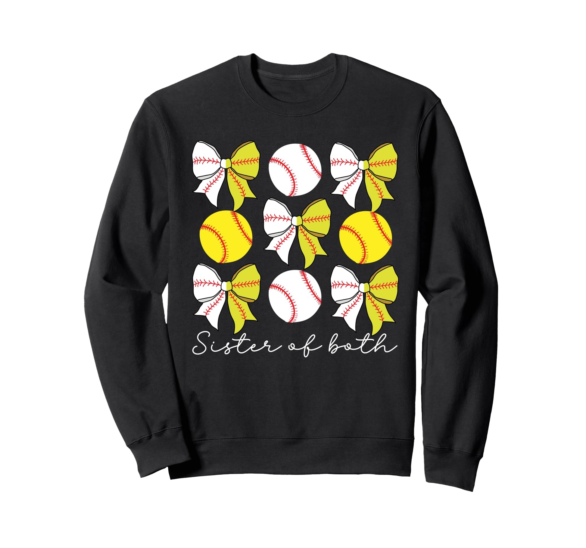 Sister Both Coquette Baseball Softball Sweatshirt - Trendy Graphic Unisex - T-Shirt, Sweatshirt, Hoodie