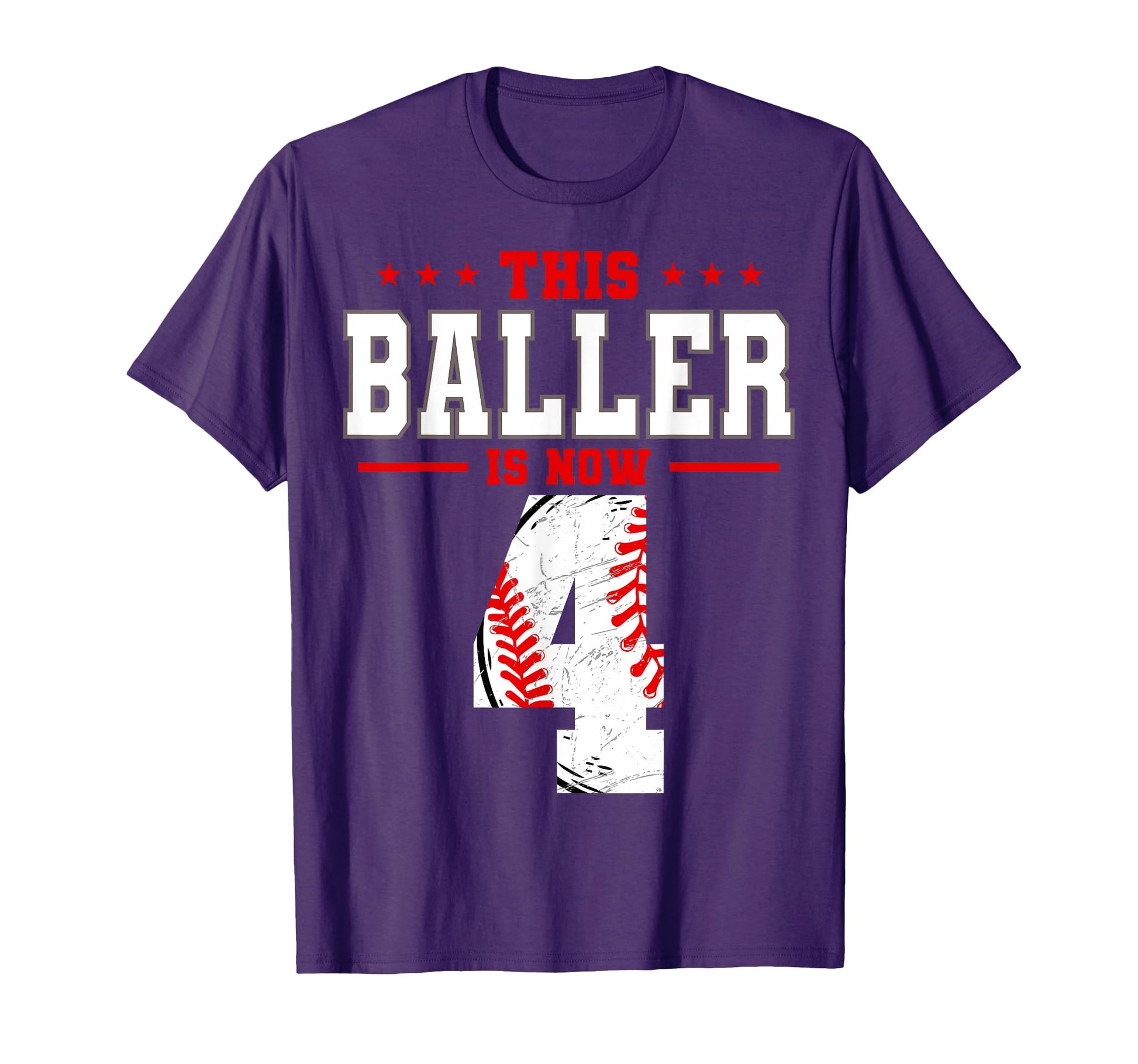 This Baller Is Now 4 Birthday T-Shirt - Casual Everyday Wear Unisex - T-Shirt, Sweatshirt, Hoodie