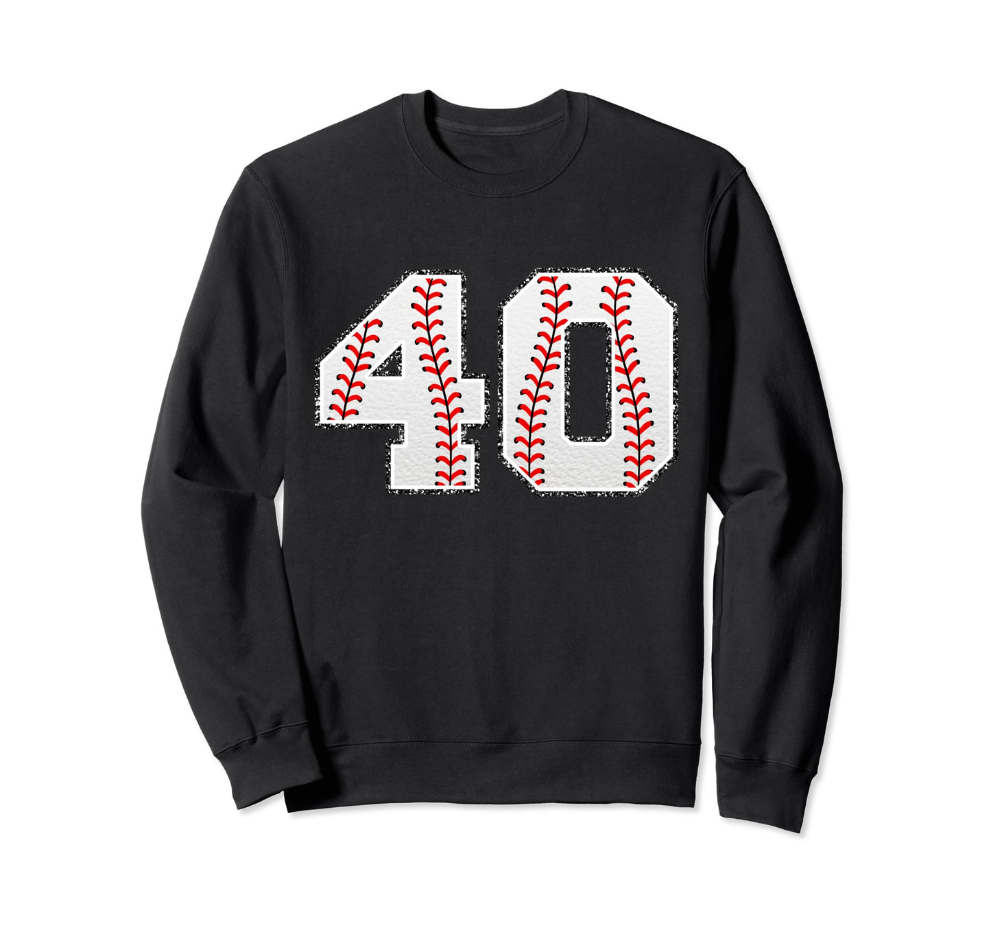 Number 40 Baseball Distressed Sweatshirt - Fun Novelty Design for Adults - T-Shirt, Sweatshirt, Hoodie