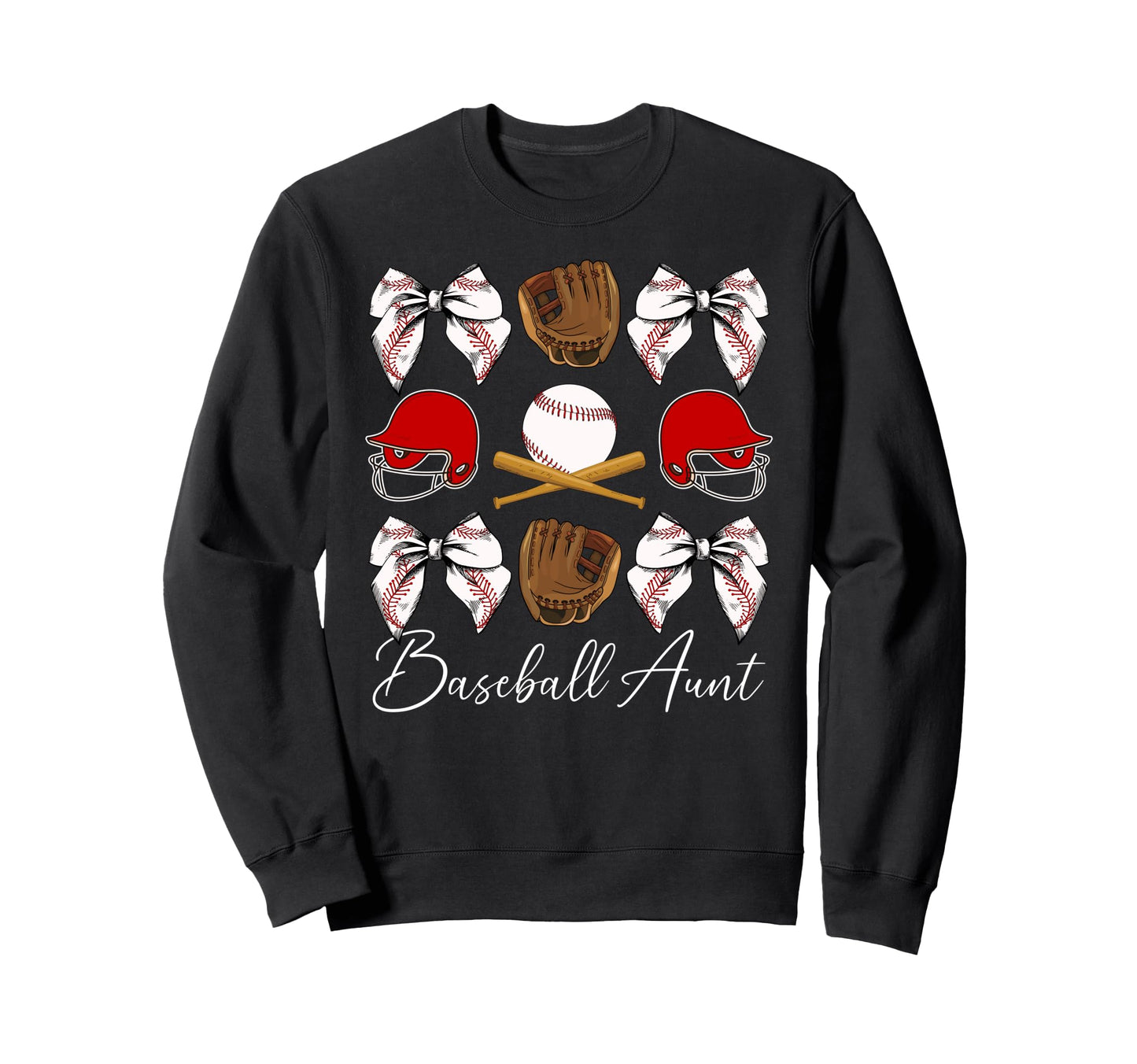 Baseball Aunt Baseball Player Auntie Sweatshirt - Graphic Print for Adults - T-Shirt, Sweatshirt, Hoodie