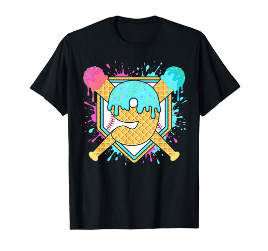 Baseball 9 Year Old Ice Cream Drip T-Shirt - Aesthetic Graphic Men Women - T-Shirt, Sweatshirt, Hoodie