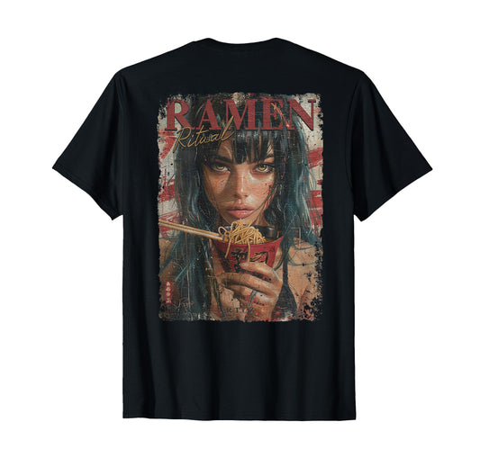 Back Pin Up Ramen Noodle Anime Manga T-Shirt - Casual Everyday Wear Unisex - T-Shirt, Sweatshirt, Hoodie