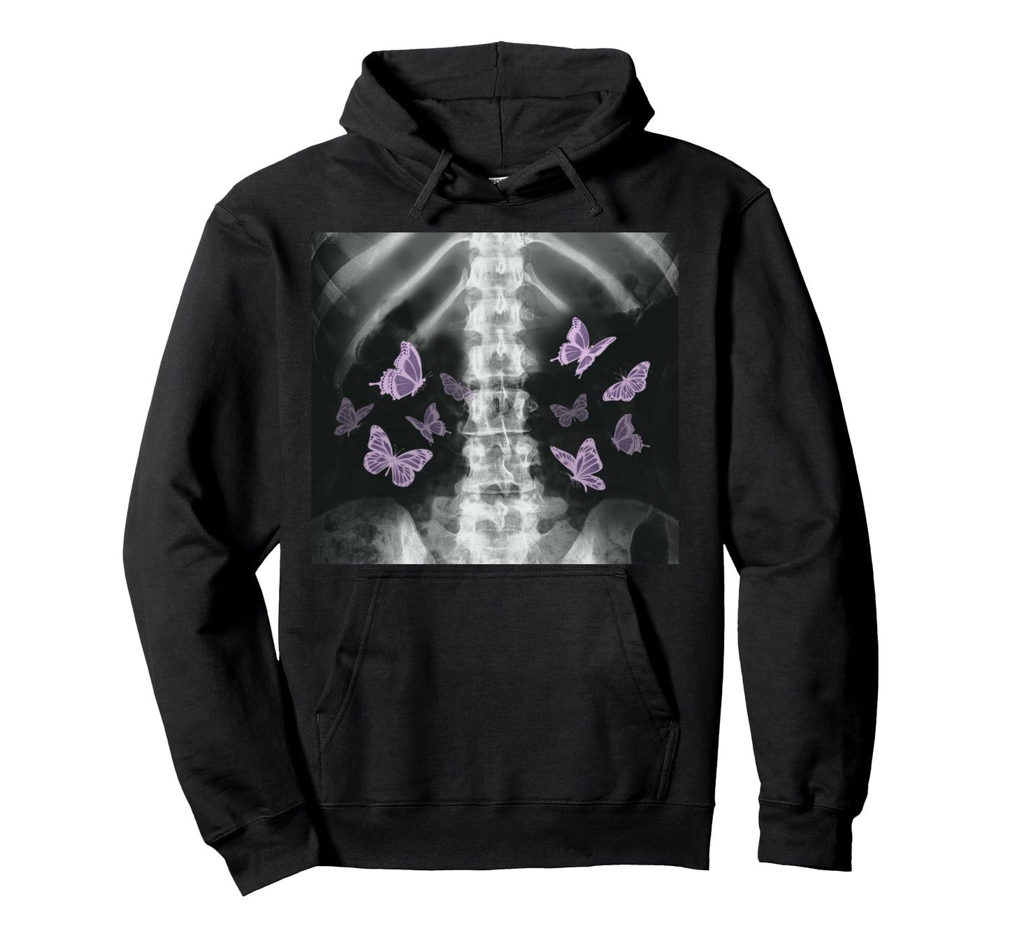 Xray Skeleton Purple Butterfly Egirl Y2K Hoodie - Graphic Print Men Women - T-Shirt, Sweatshirt, Hoodie
