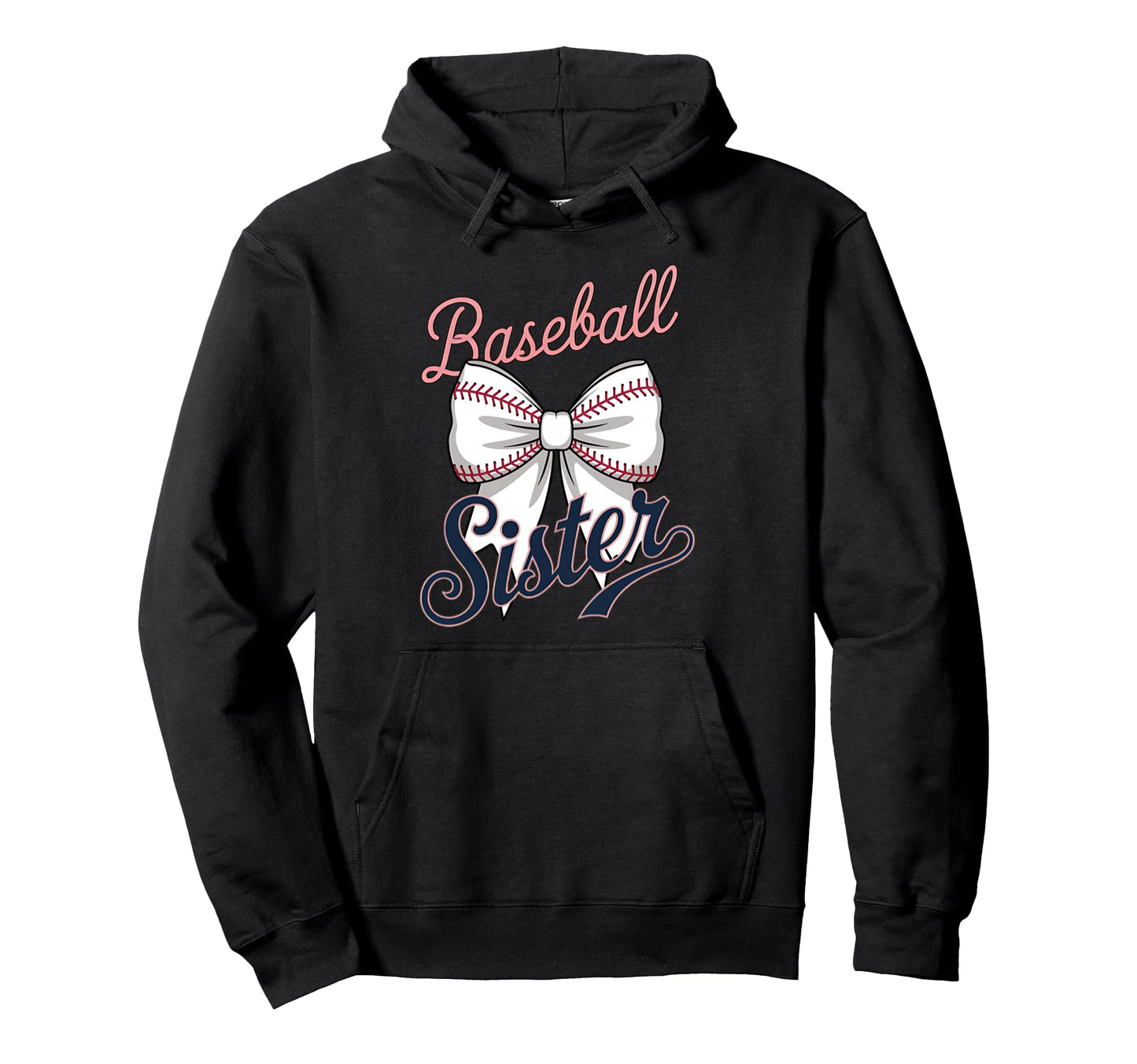Baseball Sister Coquette Bow Hoodie - Streetwear Style for Adults - T-Shirt, Sweatshirt, Hoodie