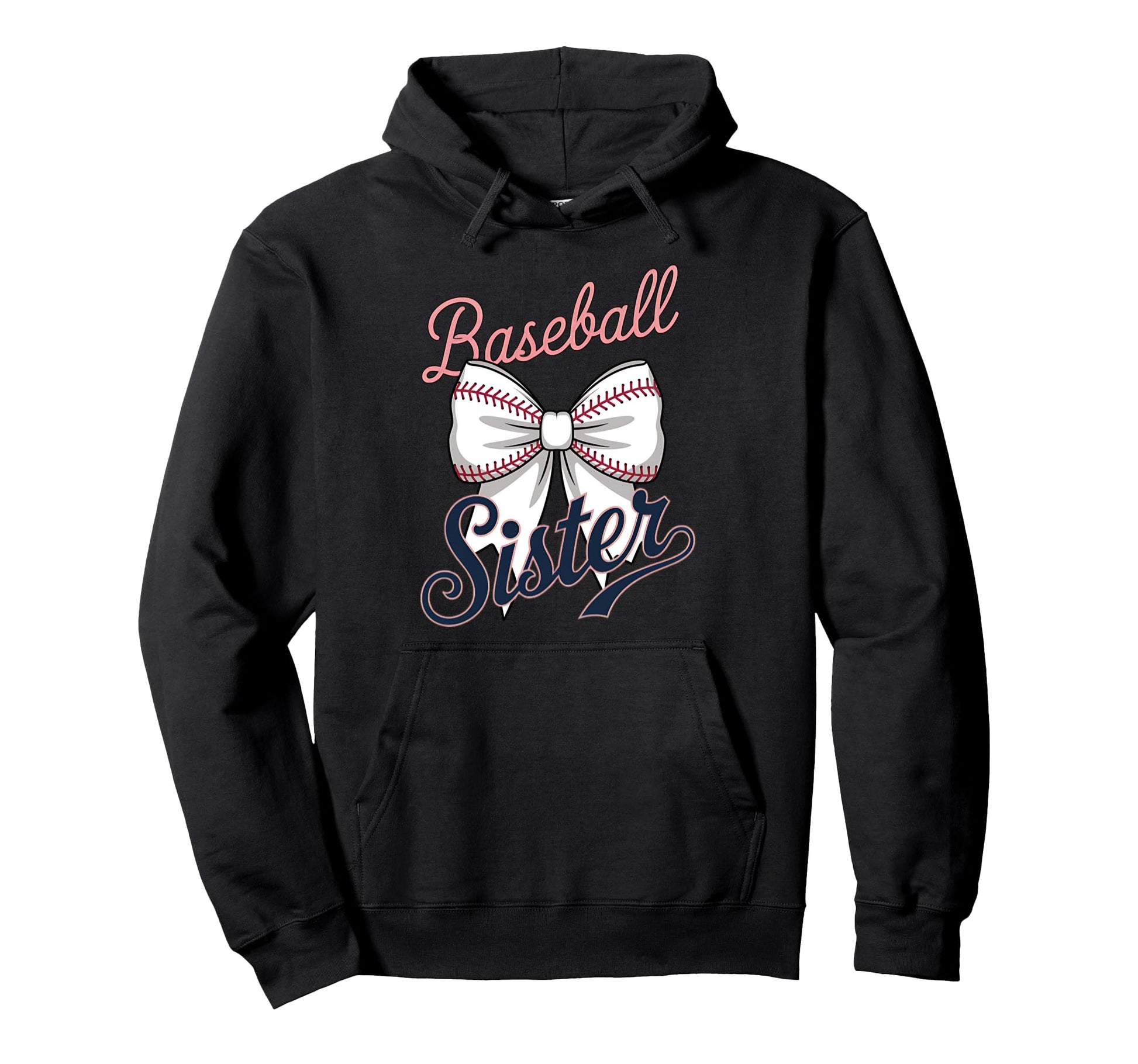 Baseball Sister Coquette Bow Hoodie - Streetwear Style for Adults - T-Shirt, Sweatshirt, Hoodie