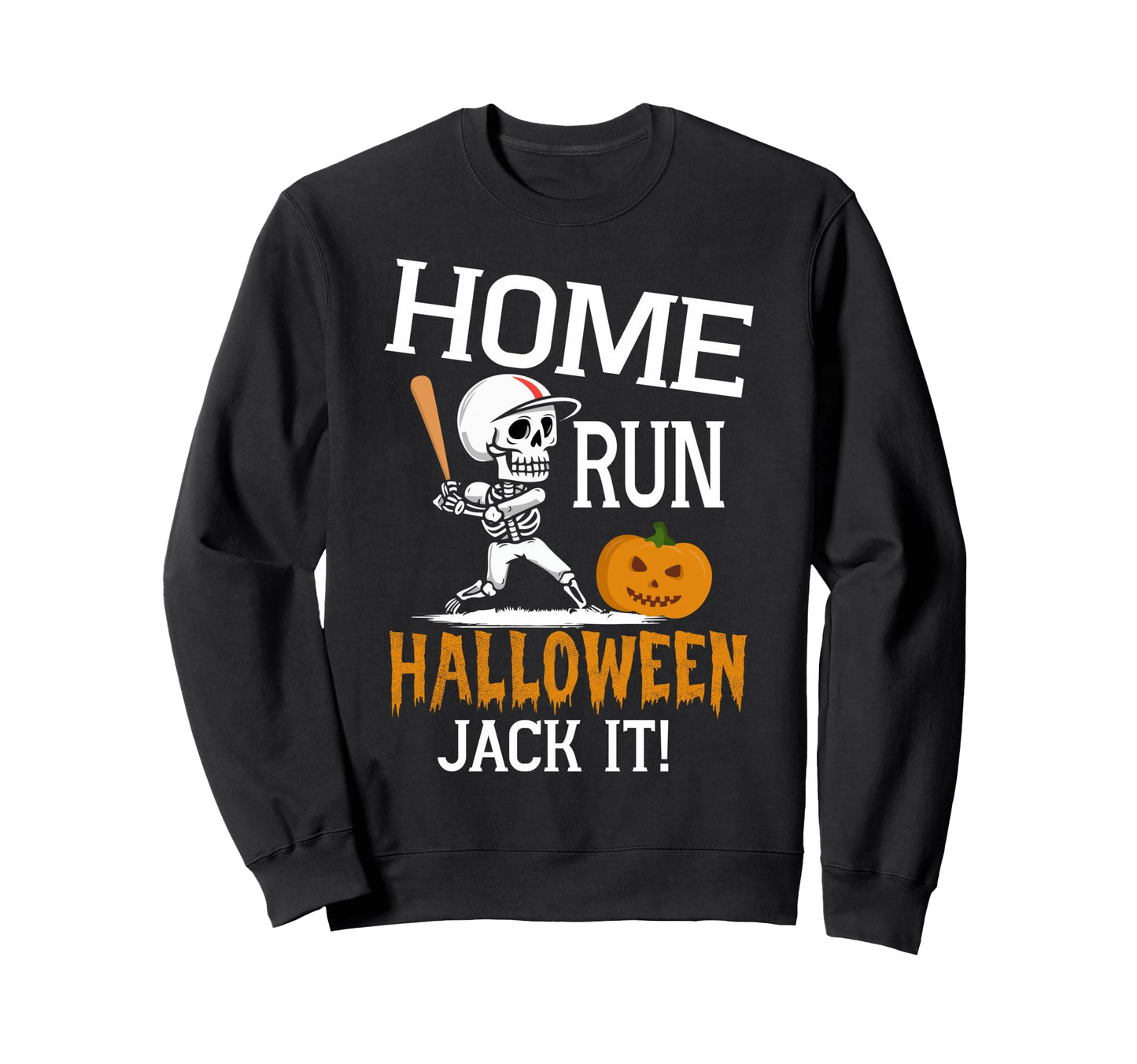 Halloween Skeleton Baseball Pumpkin T-Shirt - Novelty Apparel for Adults - T-Shirt, Sweatshirt, Hoodie