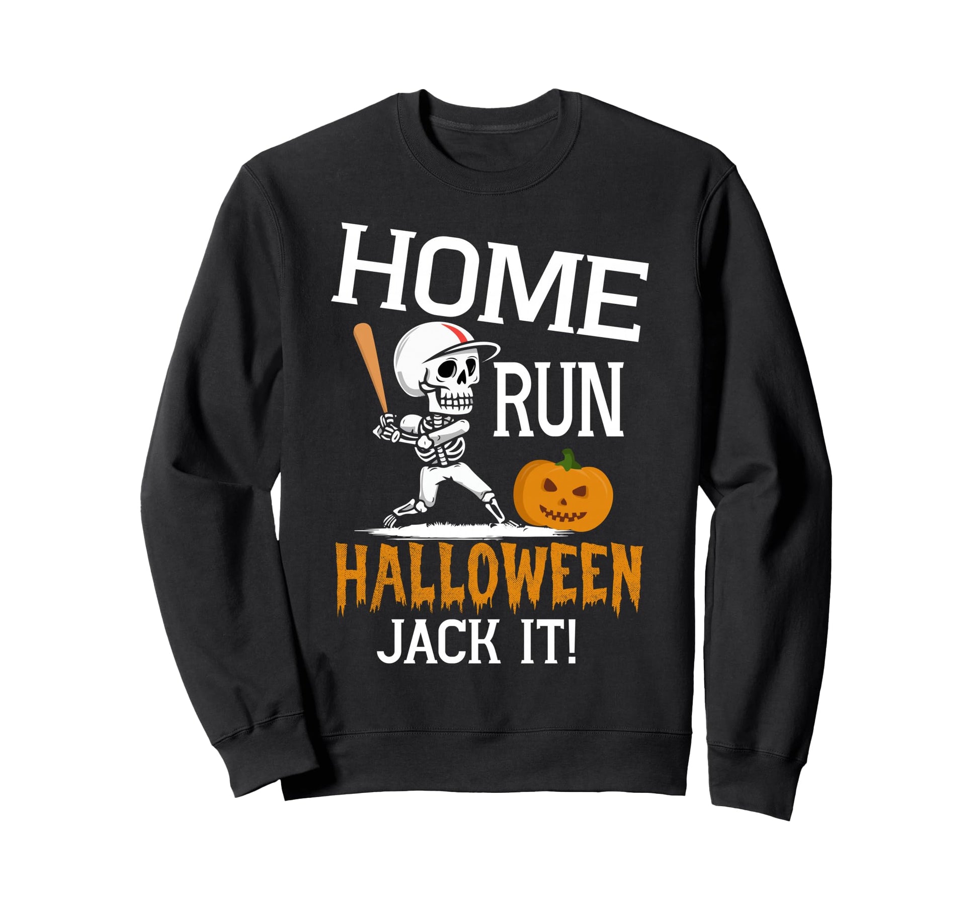 Halloween Skeleton Baseball Pumpkin T-Shirt - Novelty Apparel for Adults - T-Shirt, Sweatshirt, Hoodie