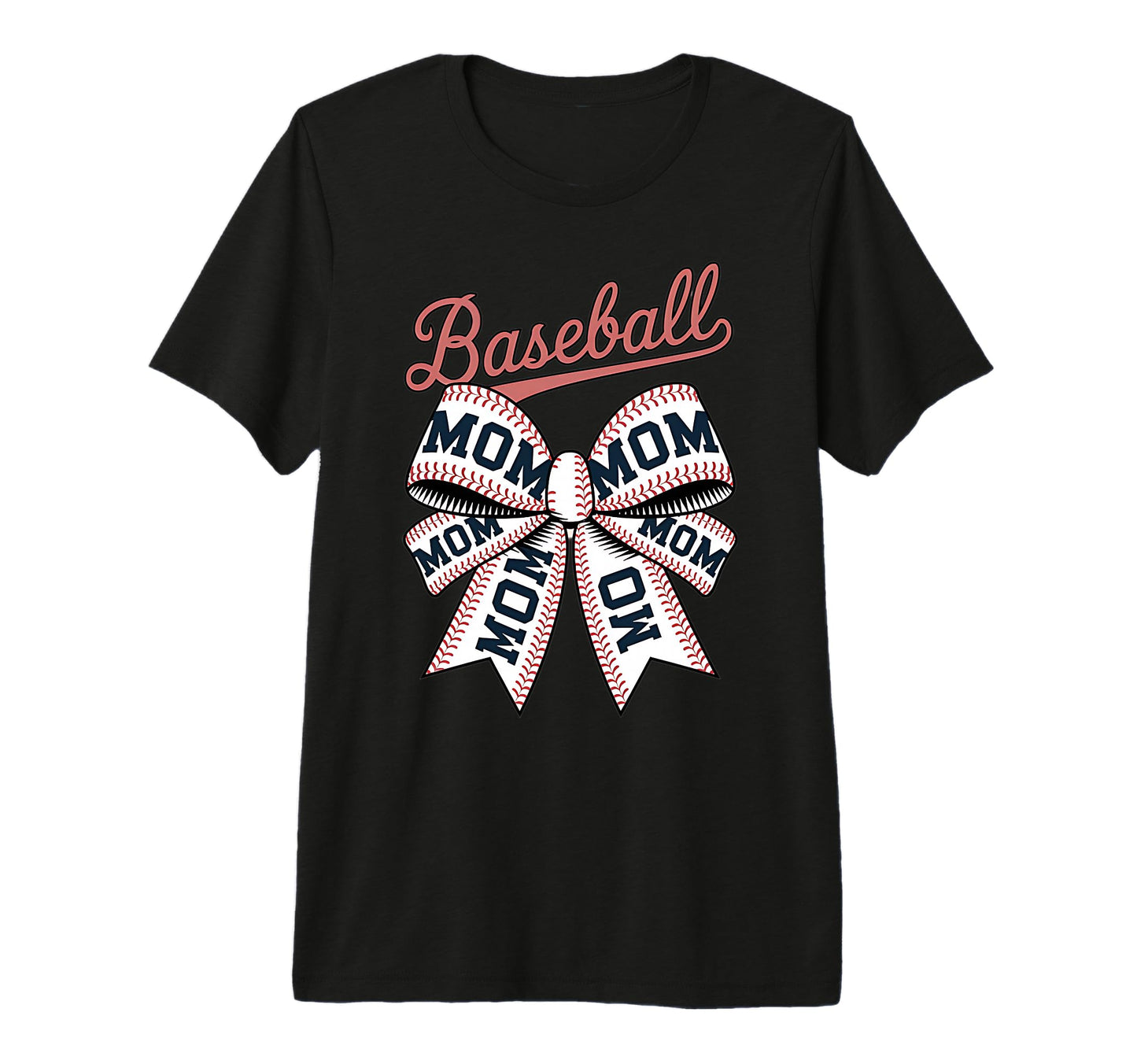 Baseball Mom Coquette Bow Tri Blend T-Shirt - Fun Novelty Design Unisex - T-Shirt, Sweatshirt, Hoodie