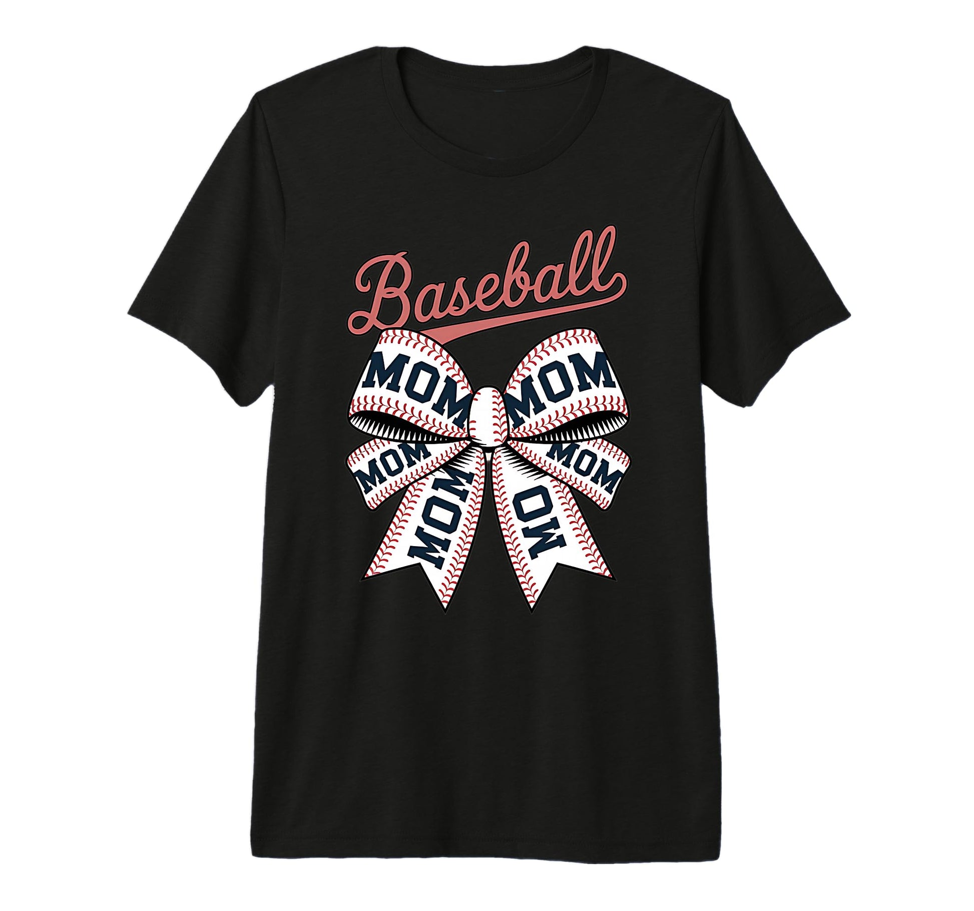 Baseball Mom Coquette Bow Tri Blend T-Shirt - Fun Novelty Design Unisex - T-Shirt, Sweatshirt, Hoodie