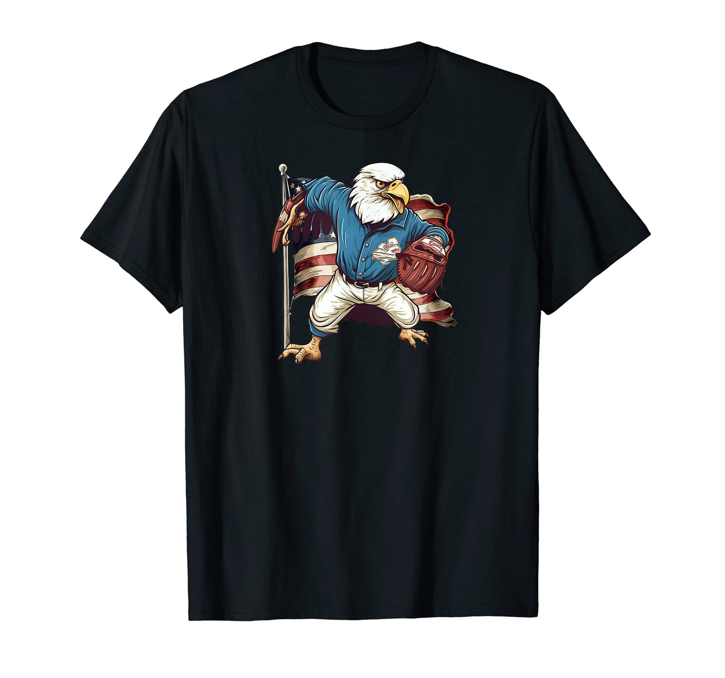 Eagle Playing Baseball 4Th July Baseball T-Shirt - Aesthetic Graphic Unisex - T-Shirt, Sweatshirt, Hoodie