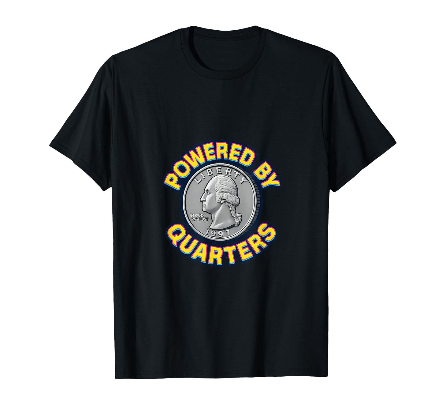 Powered Quarters Arcade Coinop Game T-Shirt - Custom Art Print Men Women - T-Shirt, Sweatshirt, Hoodie