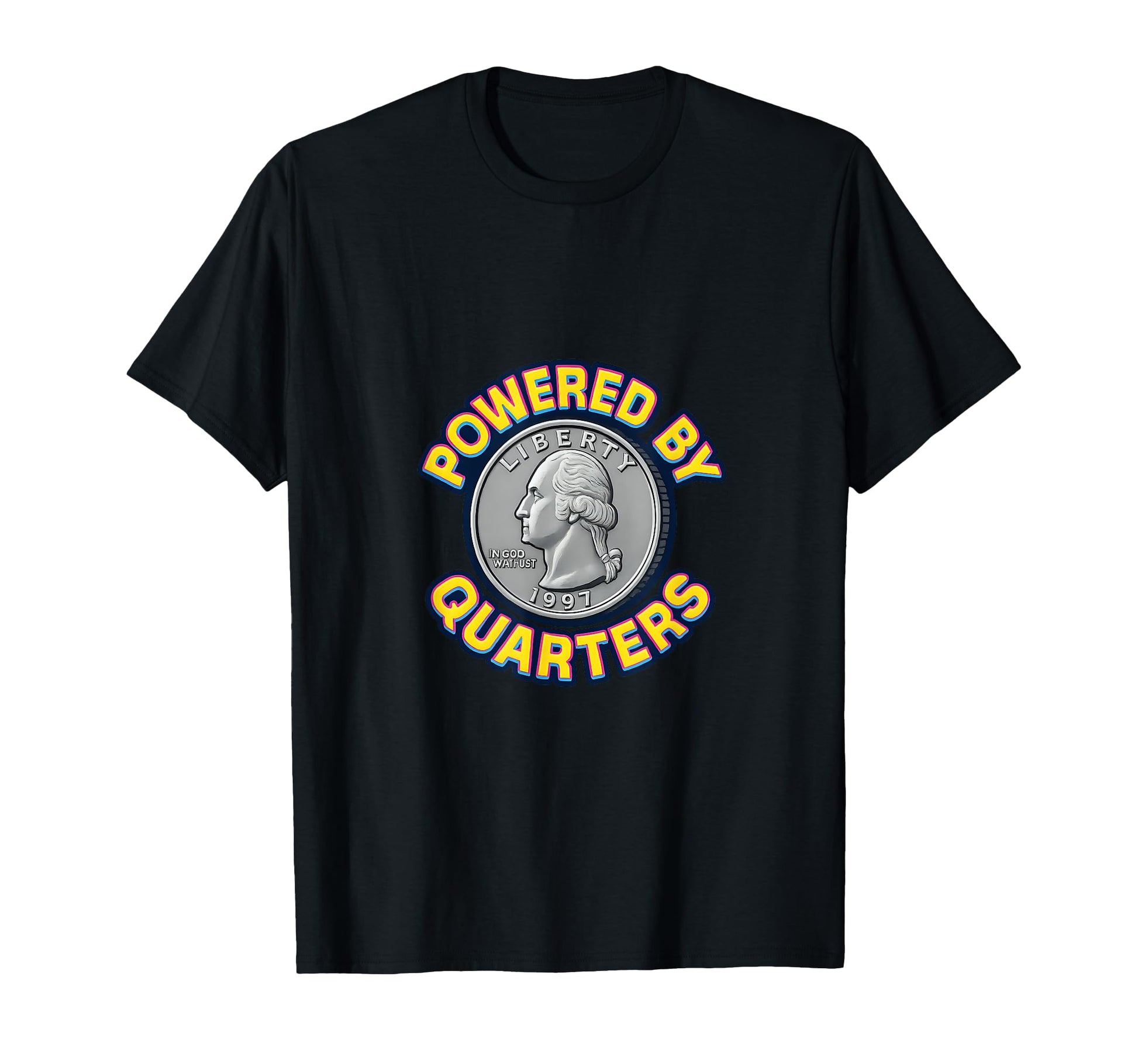 Powered Quarters Arcade Coinop Game T-Shirt - Custom Art Print Men Women - T-Shirt, Sweatshirt, Hoodie