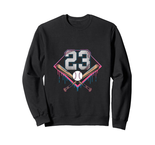 23Th Birthday Baseball Home Ice Sweatshirt - Custom Art Print for Adults - T-Shirt, Sweatshirt, Hoodie