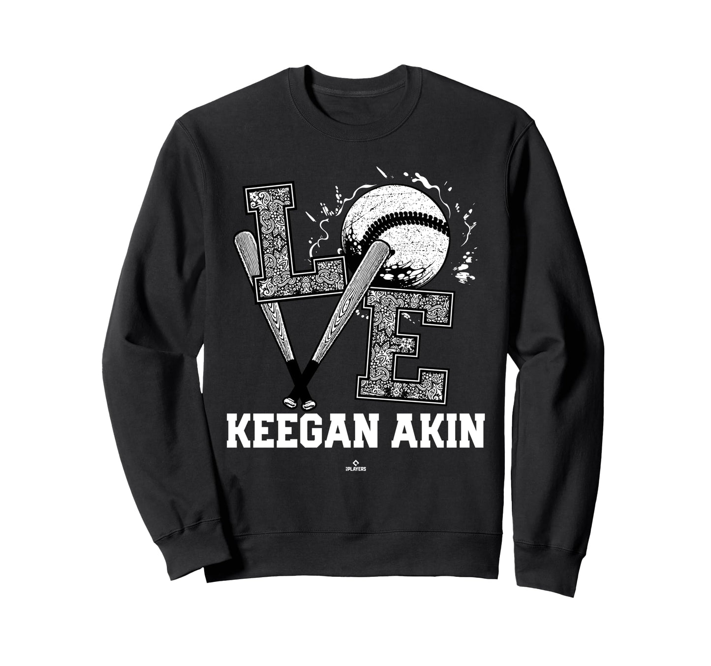 Distressed Baseball Love Keegan Akin Sweatshirt - Graphic Print Unisex - T-Shirt, Sweatshirt, Hoodie