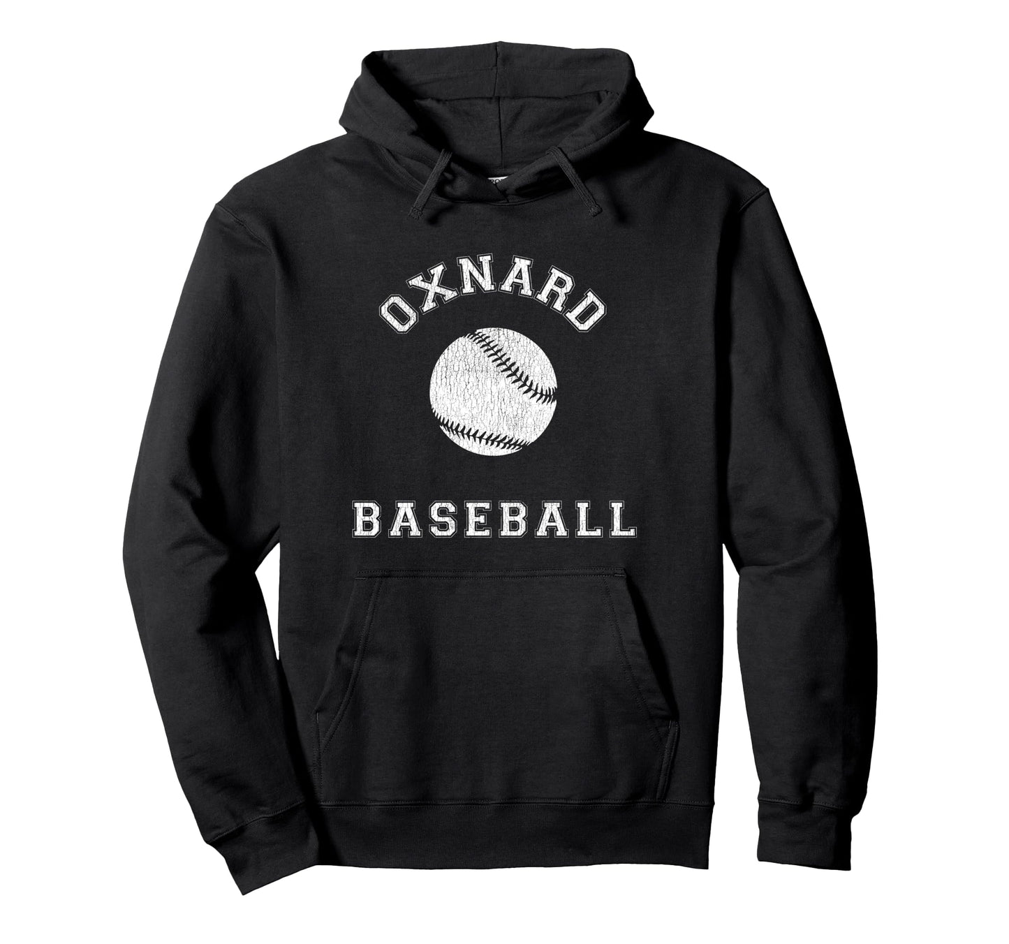 Oxnard Baseball Distressed Hoodie - Fun Novelty Design Men Women - T-Shirt, Sweatshirt, Hoodie