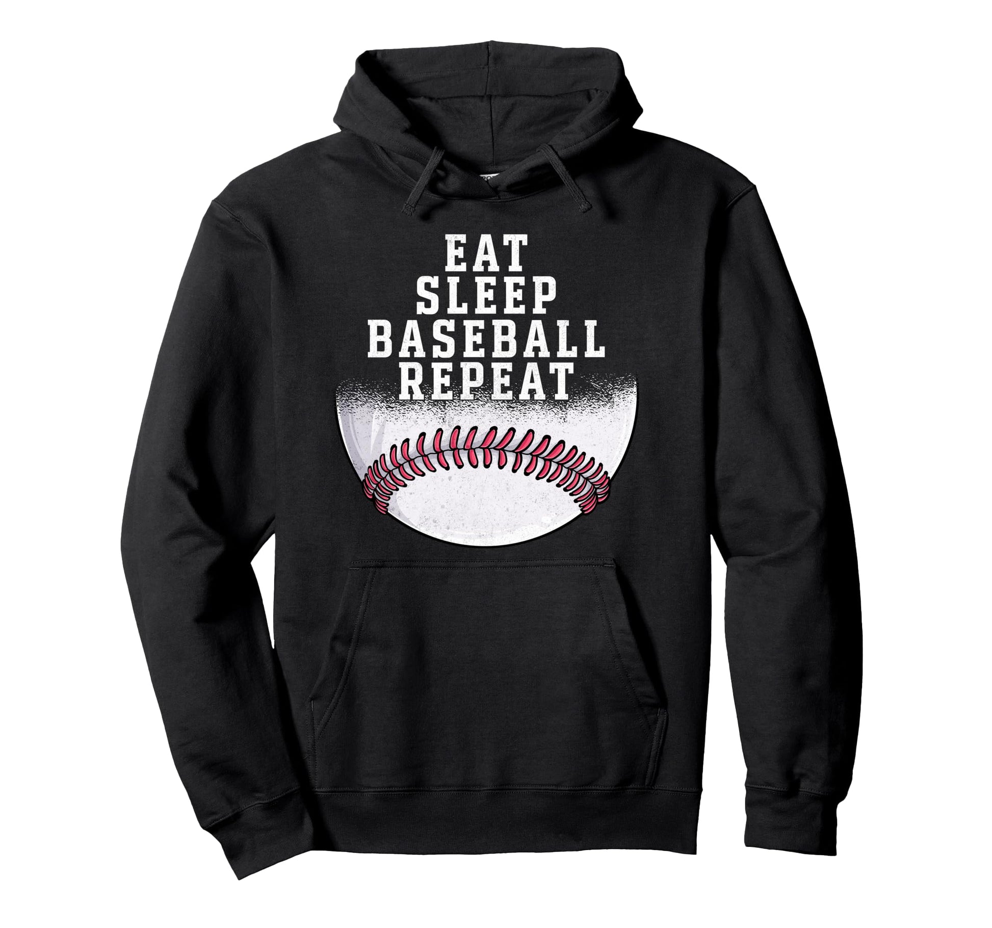 Funny Baseball Player Eat Sleep Hoodie - Minimalist Print Men Women - T-Shirt, Sweatshirt, Hoodie