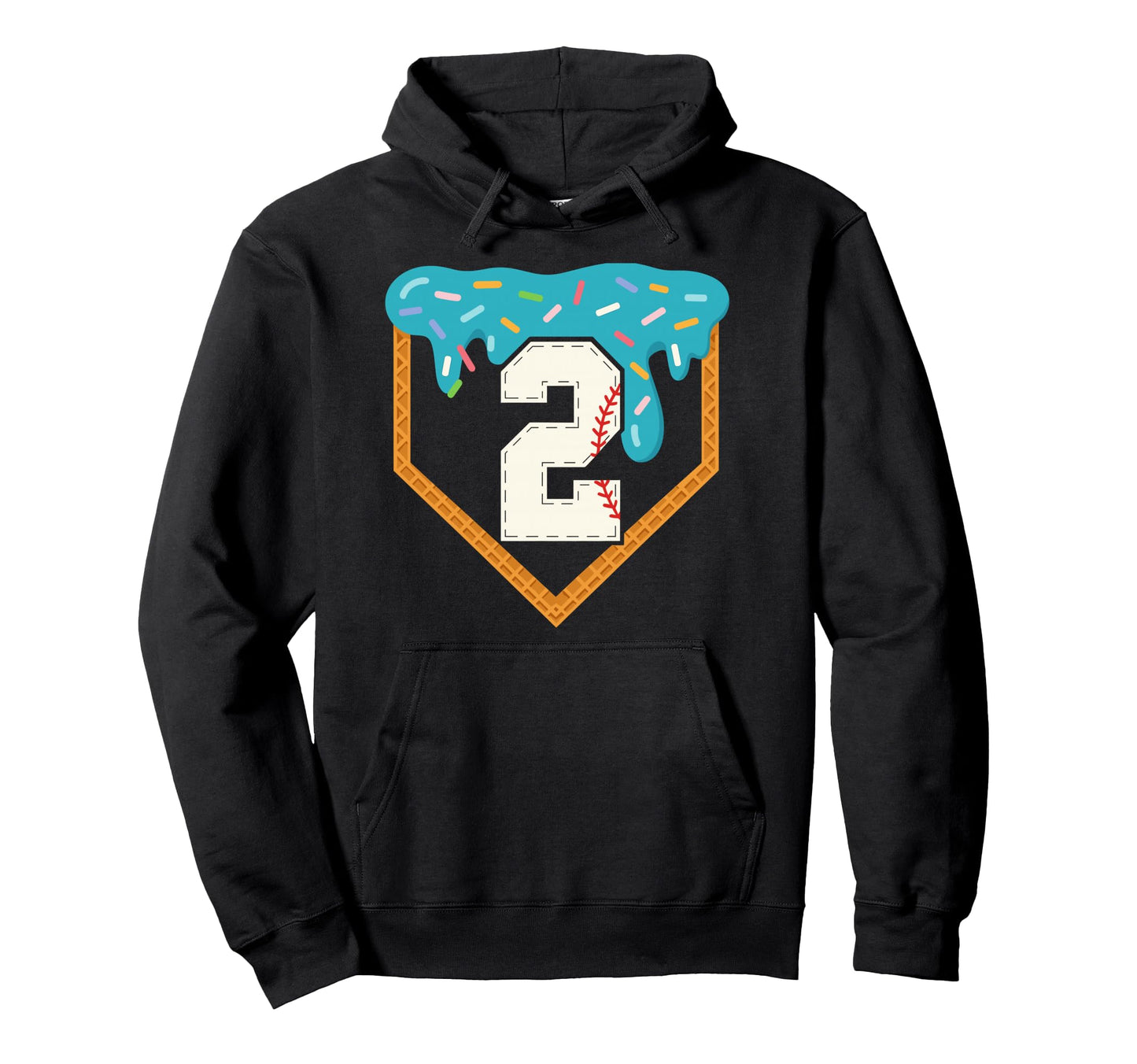 Baseball Drip 2Nd Birthday 2 Year Old Hoodie - Unique Graphic for Adults - T-Shirt, Sweatshirt, Hoodie