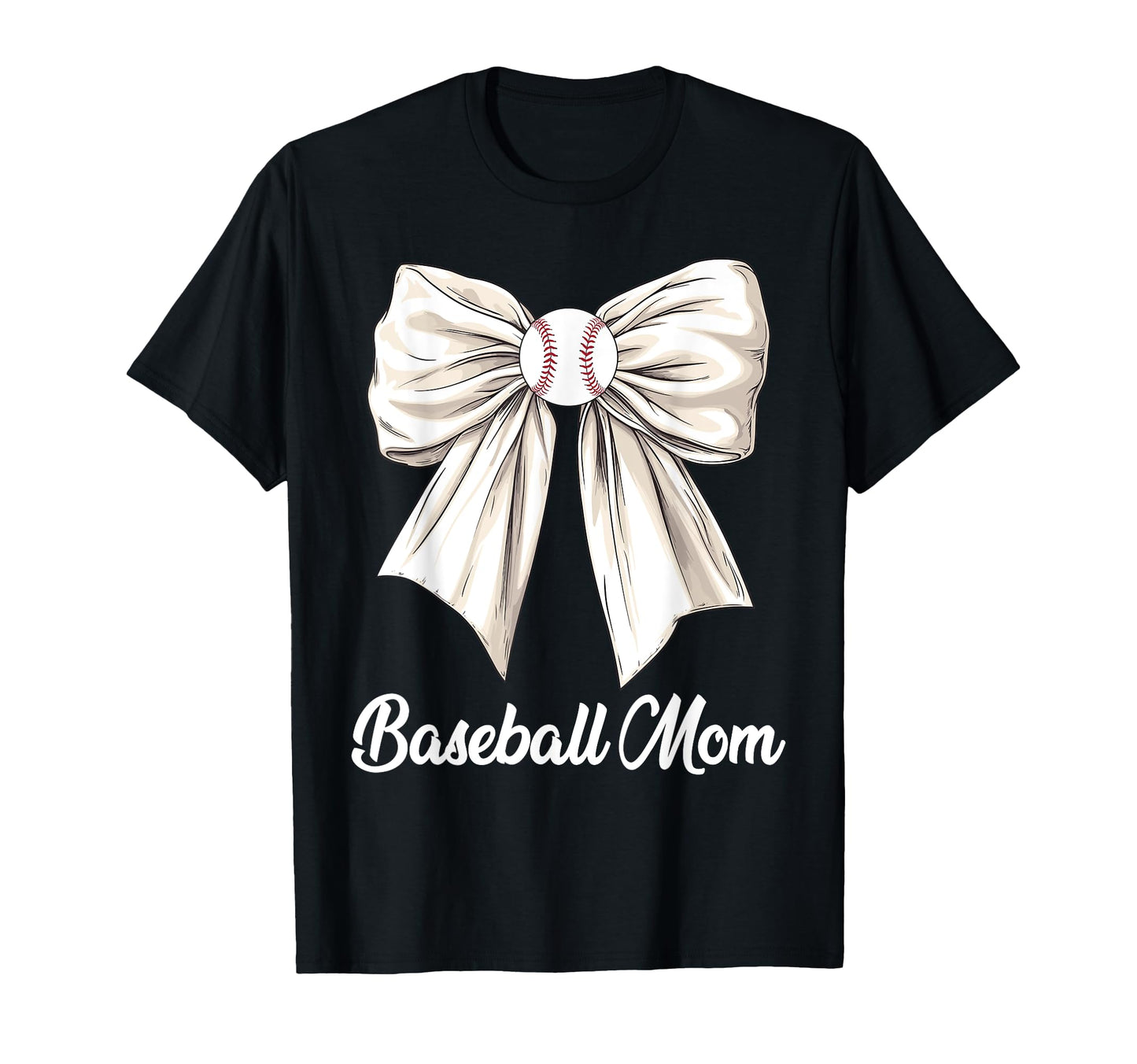 Baseball Mom Coquette Bow Baseball T-Shirt - Graphic Print for Adults - T-Shirt, Sweatshirt, Hoodie