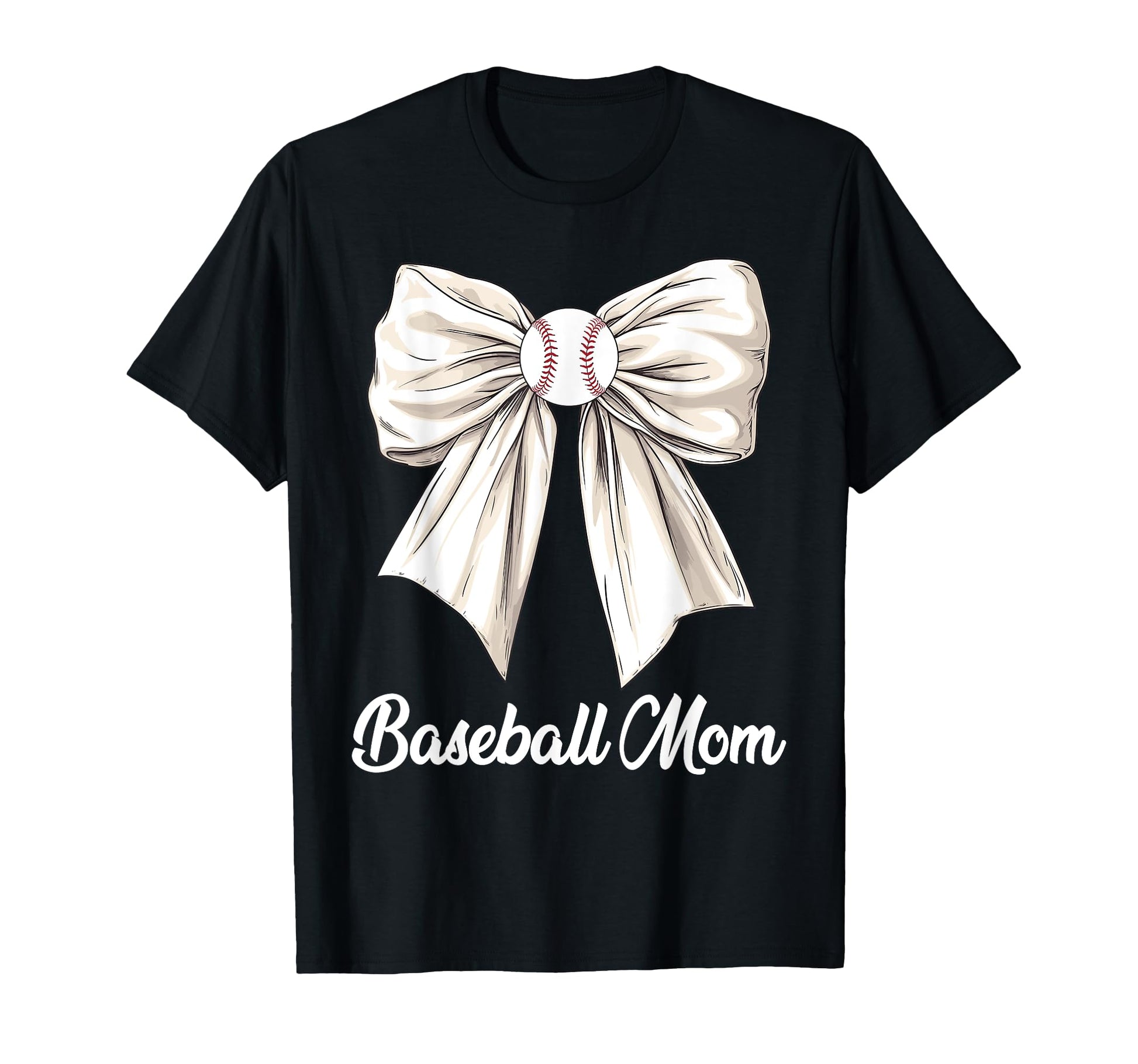 Baseball Mom Coquette Bow Baseball T-Shirt - Graphic Print for Adults - T-Shirt, Sweatshirt, Hoodie