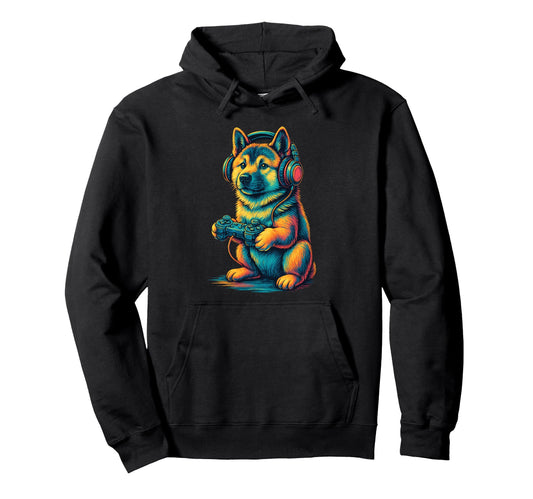 American Akita Gamer Gaming Dog Lover Hoodie - Minimalist Print Men Women - T-Shirt, Sweatshirt, Hoodie