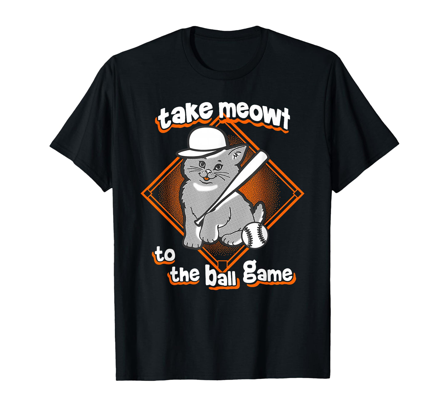 Take Meowt Ball Game Funny Cat Baseball T-Shirt - Novelty Apparel Unisex - T-Shirt, Sweatshirt, Hoodie