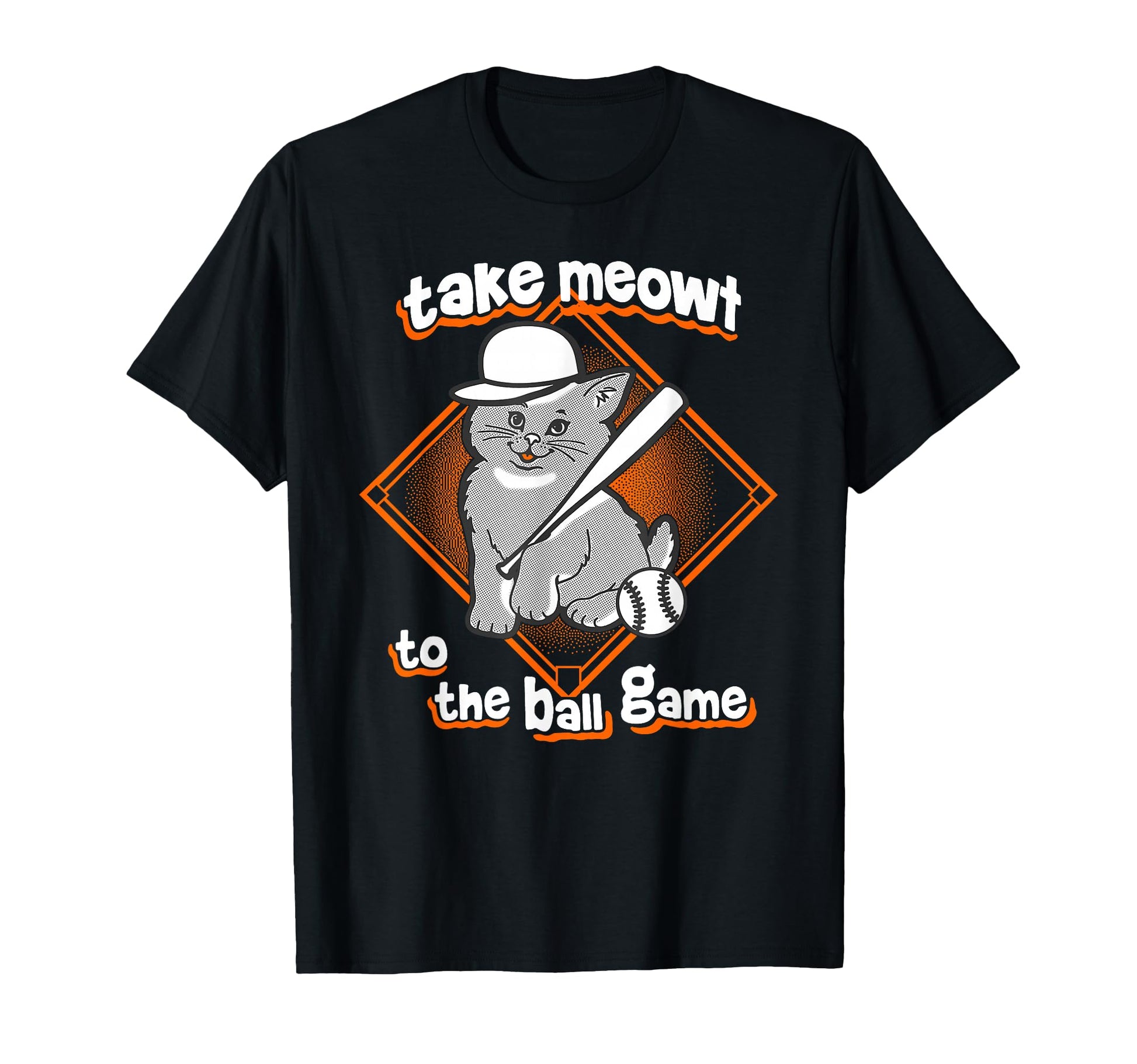 Take Meowt Ball Game Funny Cat Baseball T-Shirt - Novelty Apparel Unisex - T-Shirt, Sweatshirt, Hoodie