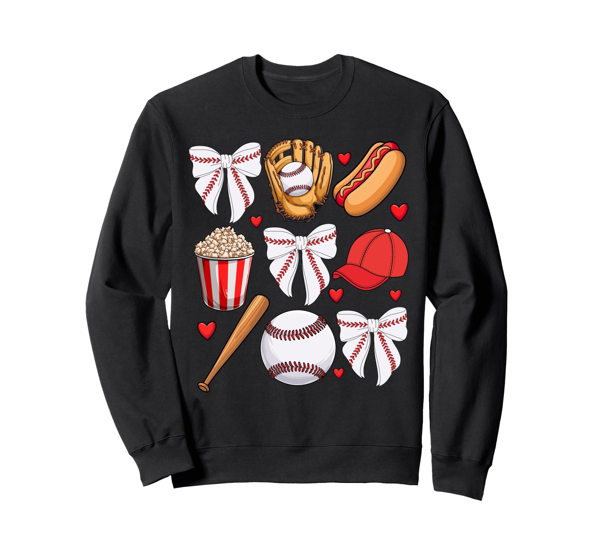 Baseball Coquette Bow Baseball Sweatshirt - Fun Novelty Design for Adults - T-Shirt, Sweatshirt, Hoodie
